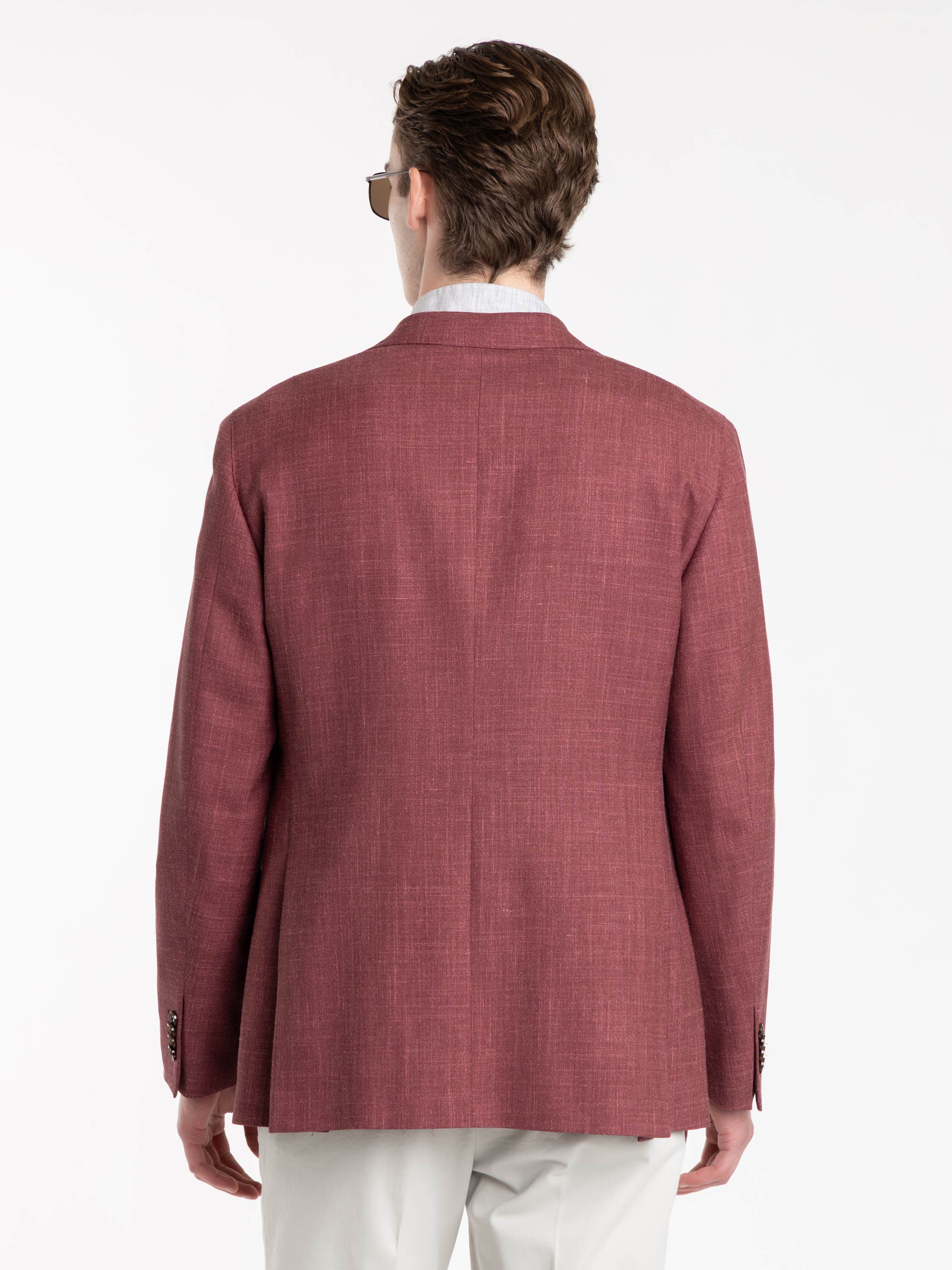 Red Mantova Wool, Silk & Linen Sport Jacket