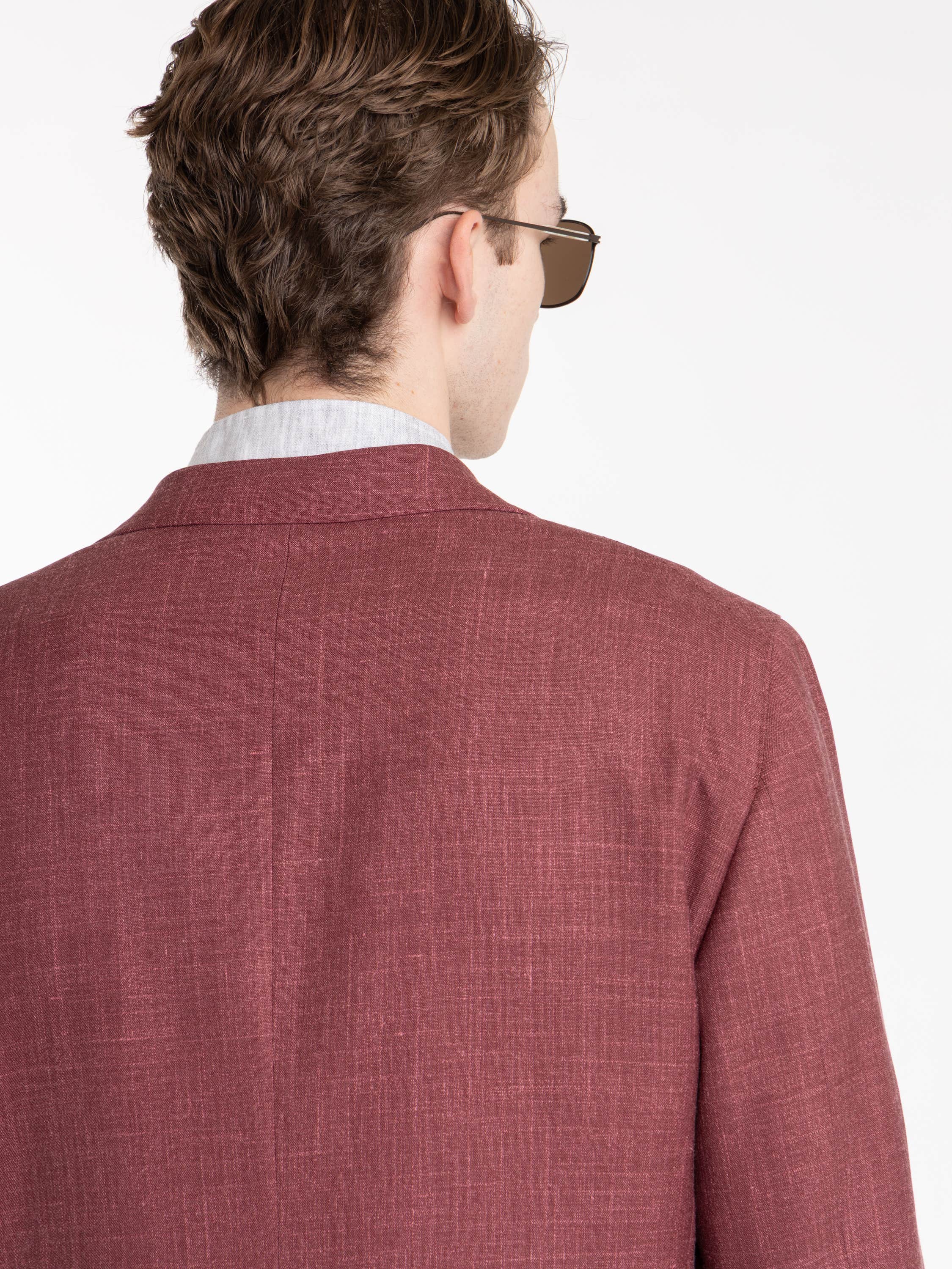 Red Mantova Wool, Silk & Linen Sport Jacket