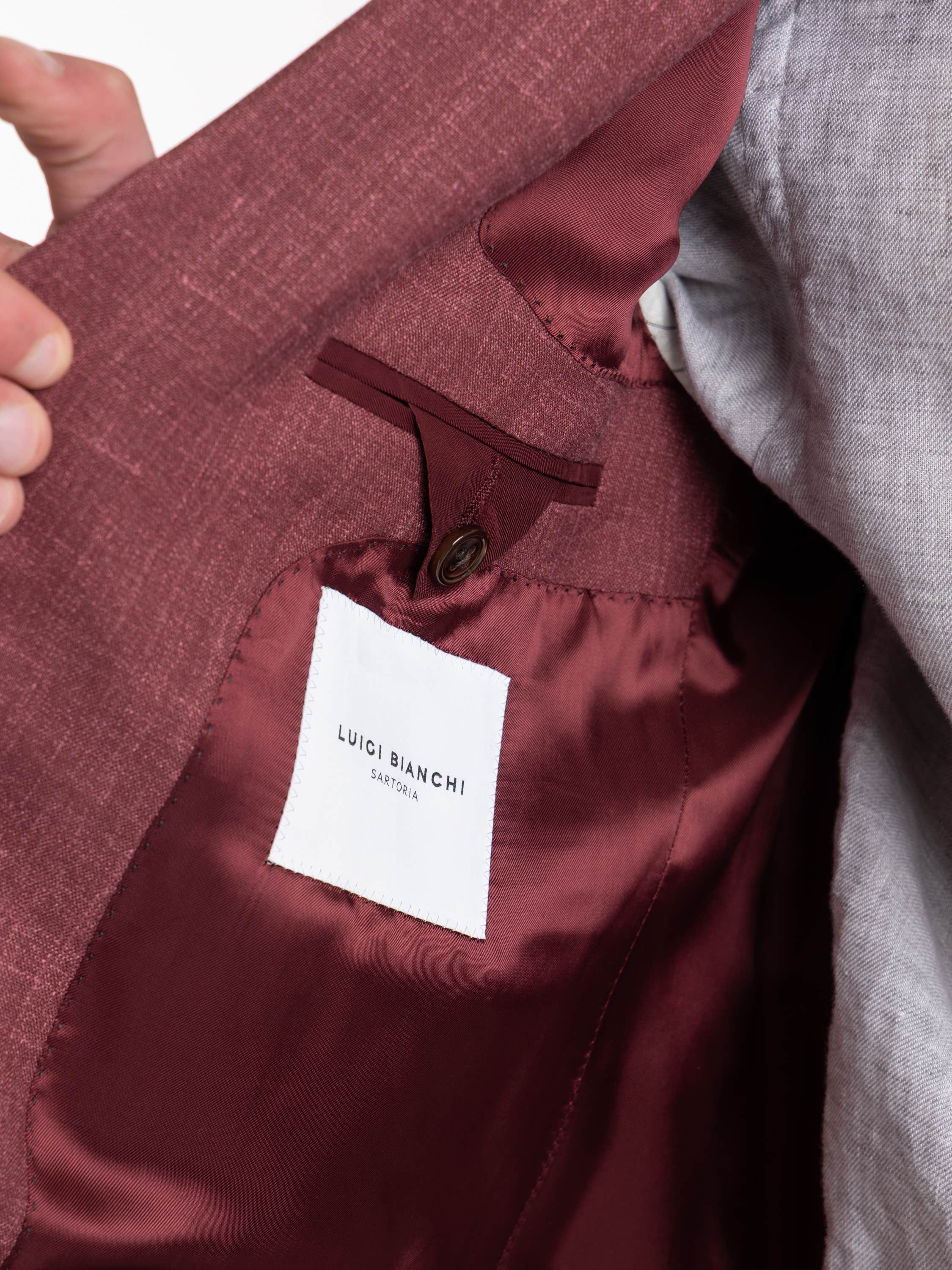 Red Mantova Wool, Silk & Linen Sport Jacket