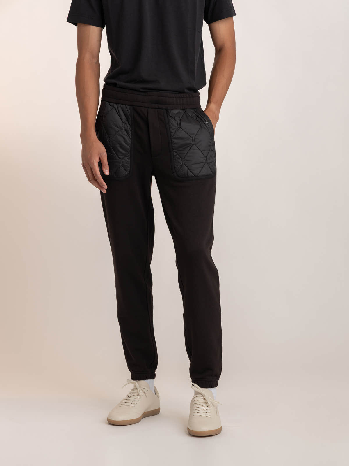 Black Cuffed Cotton Joggers