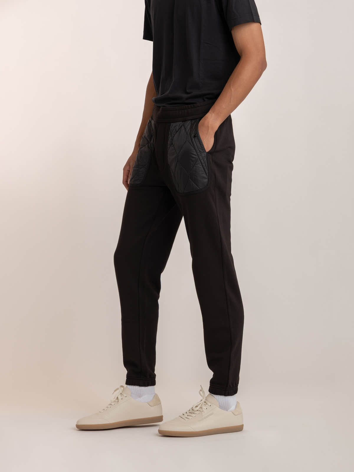 Black Cuffed Cotton Joggers
