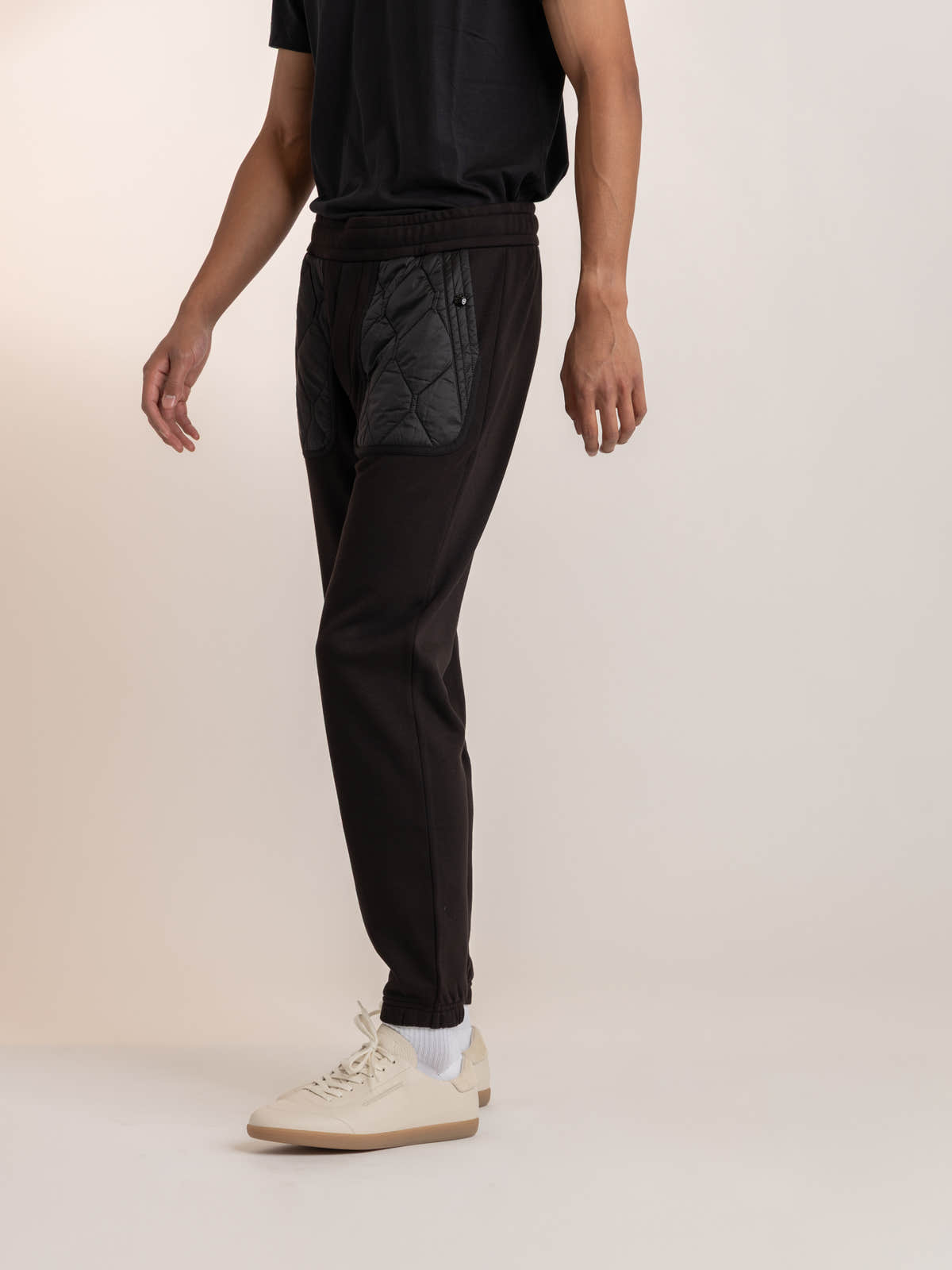 Black Cuffed Cotton Joggers