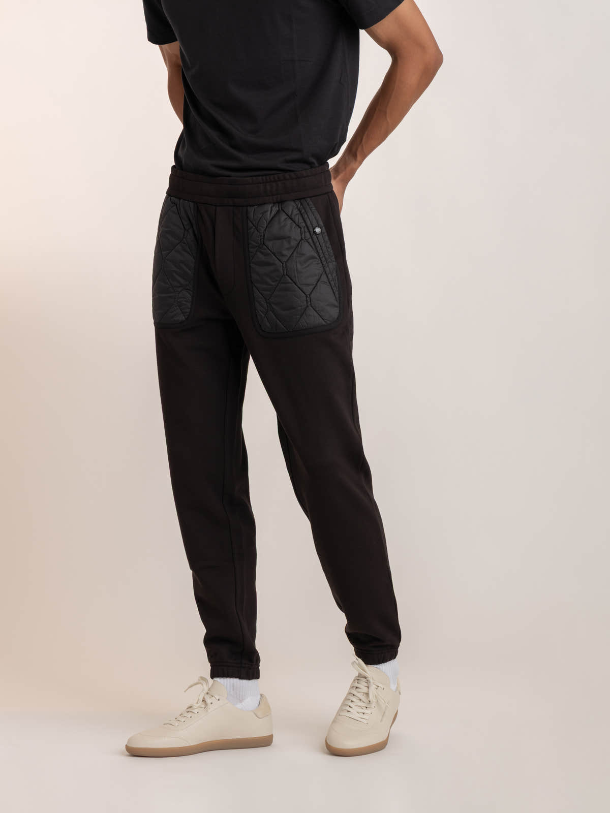 Black Cuffed Cotton Joggers
