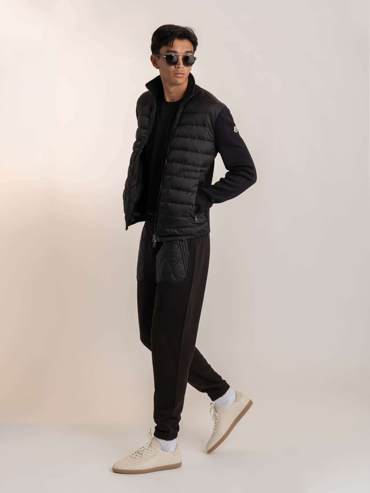 Black Cuffed Cotton Joggers