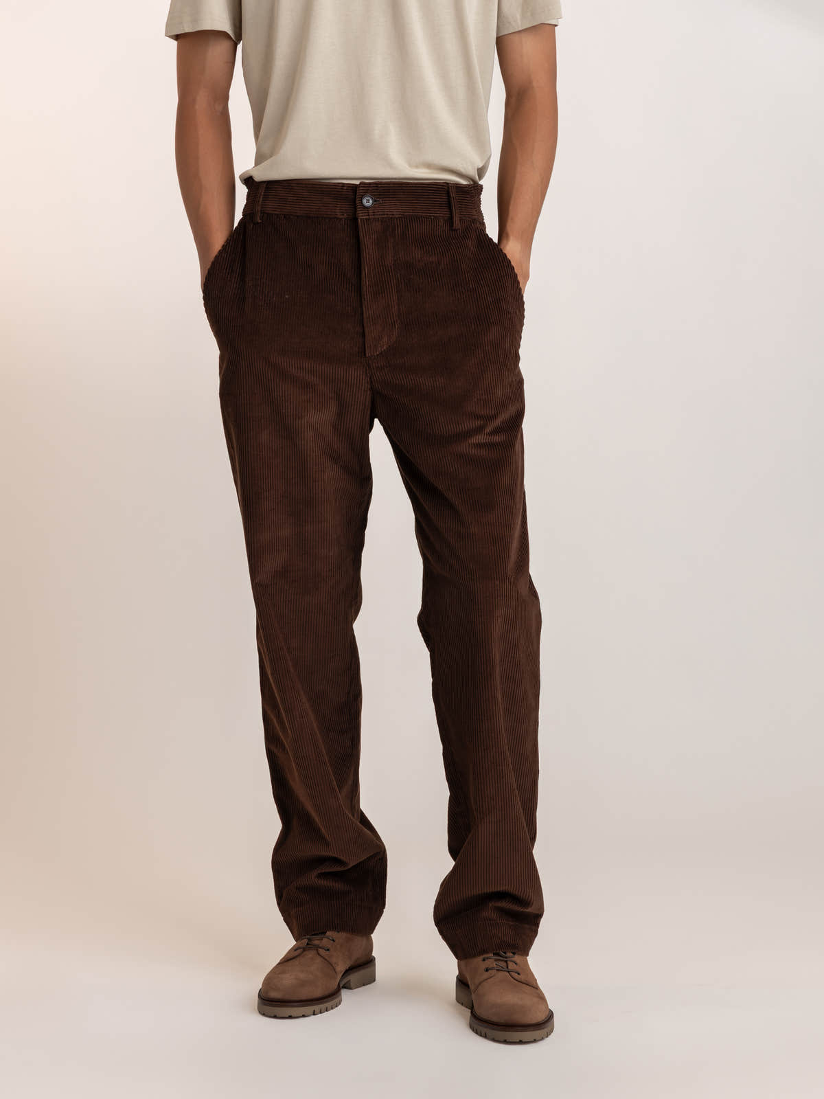 Brown Cotton Corduroy Trousers