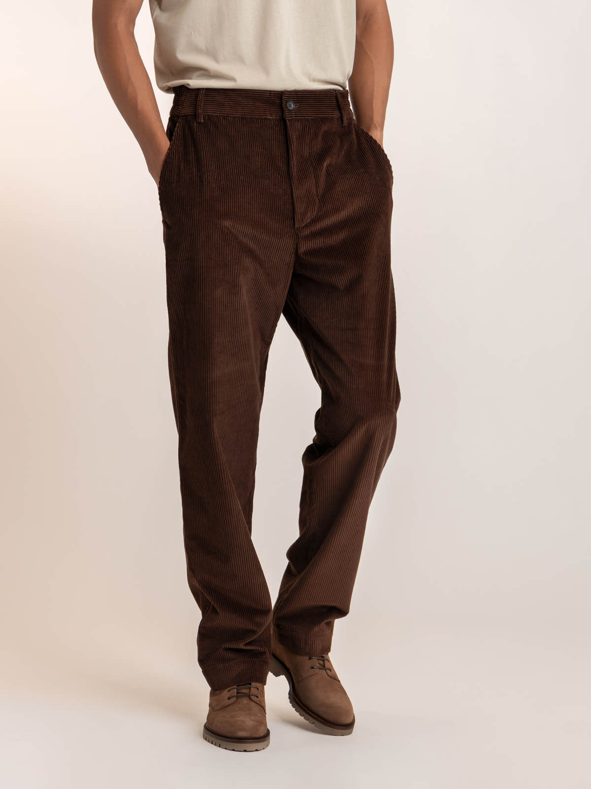 Brown Cotton Corduroy Trousers