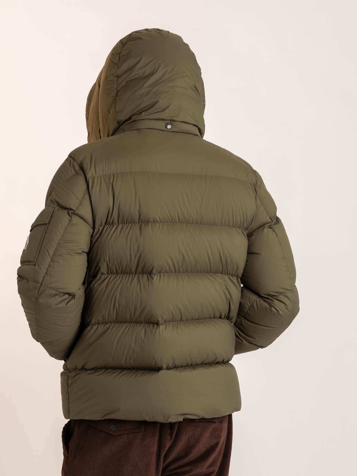 Olive Green Maya 70 Hooded Short Down Jacket
