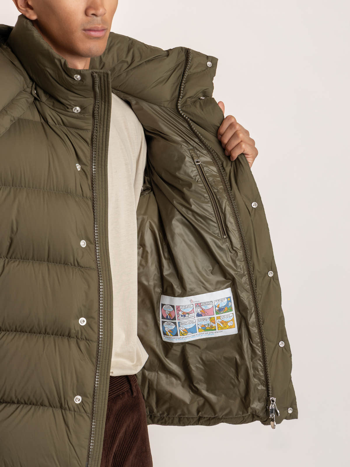 Olive Green Maya 70 Hooded Short Down Jacket