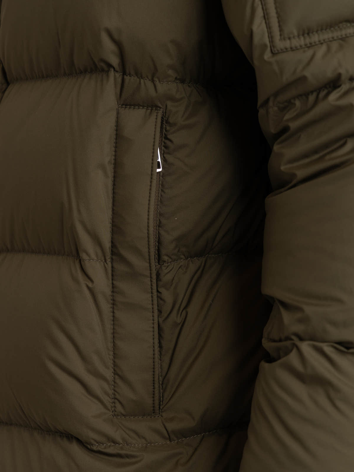 Olive Green Maya 70 Hooded Short Down Jacket