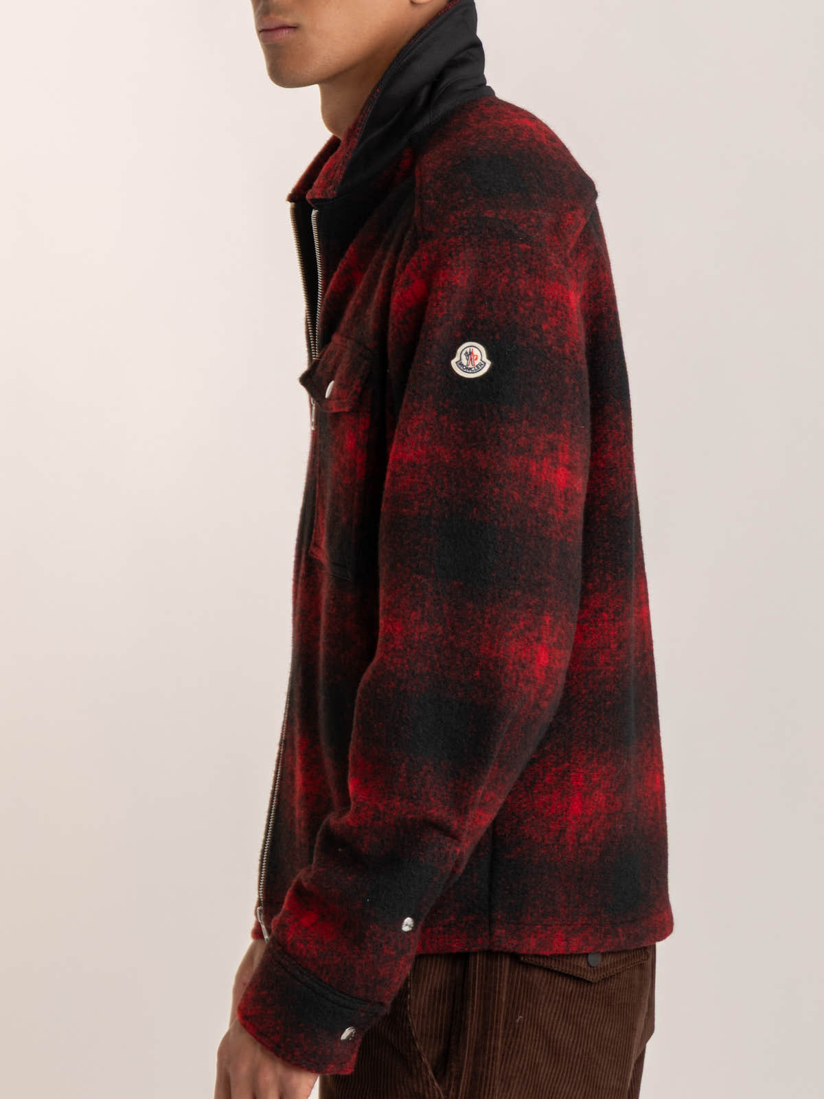 Red Checked Zip-Front Overshirt