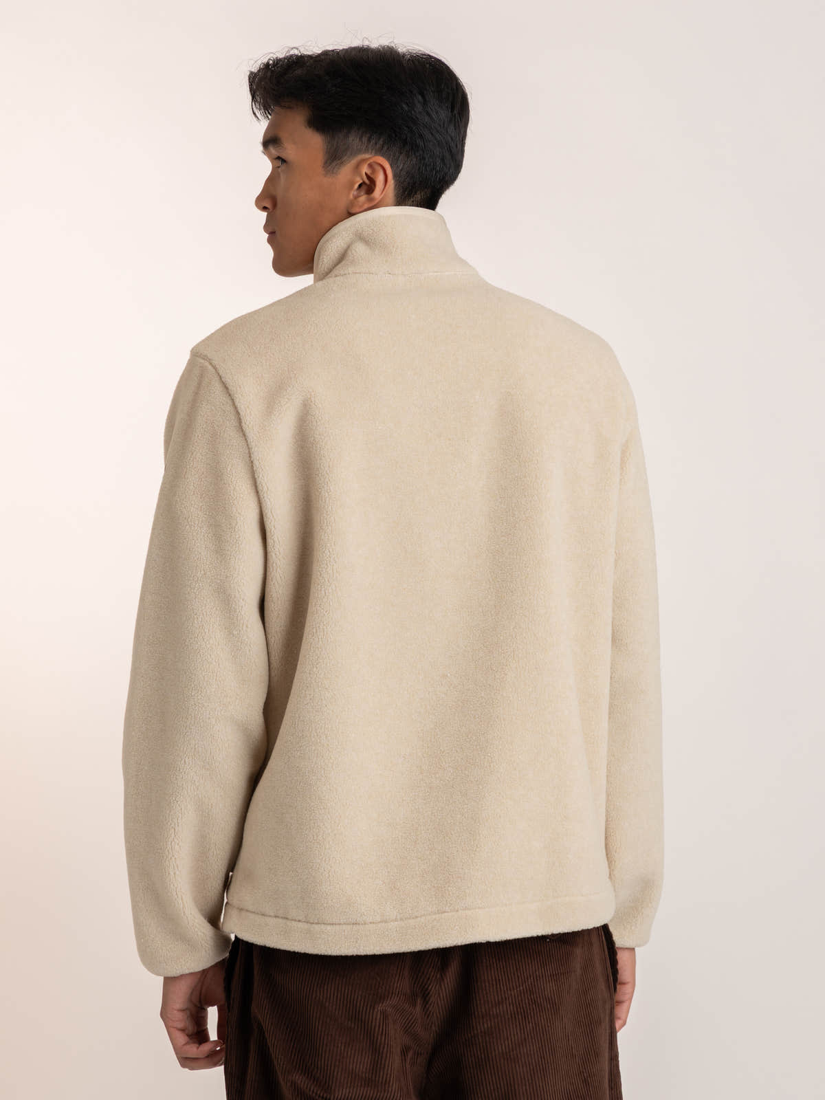 White Zip-Up Sherpa Jacket