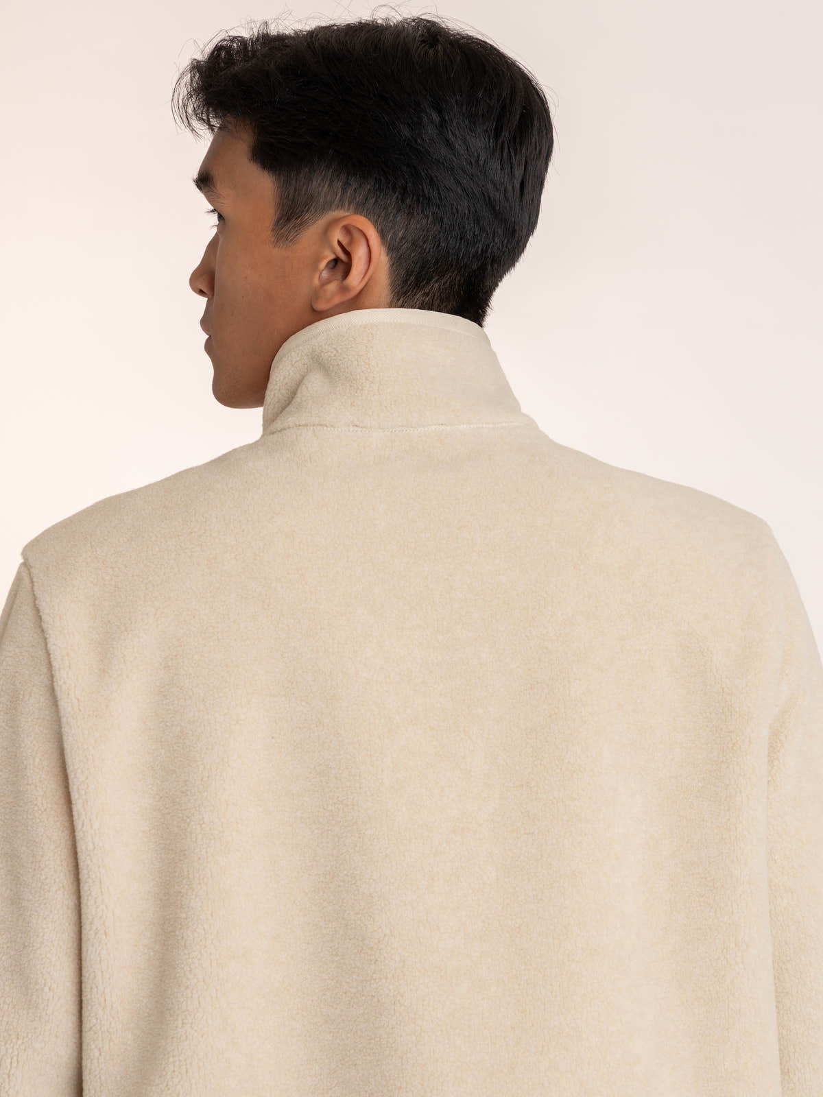 White Zip-Up Sherpa Jacket