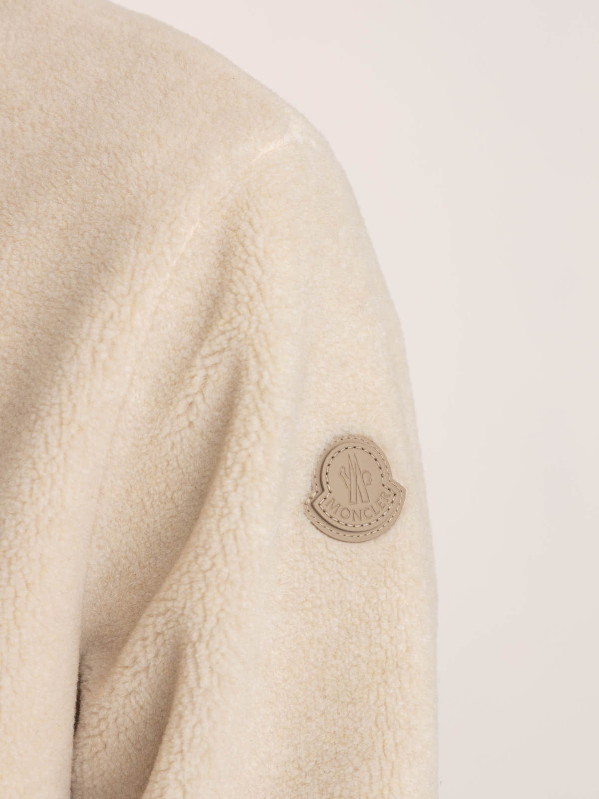 White Zip-Up Sherpa Jacket