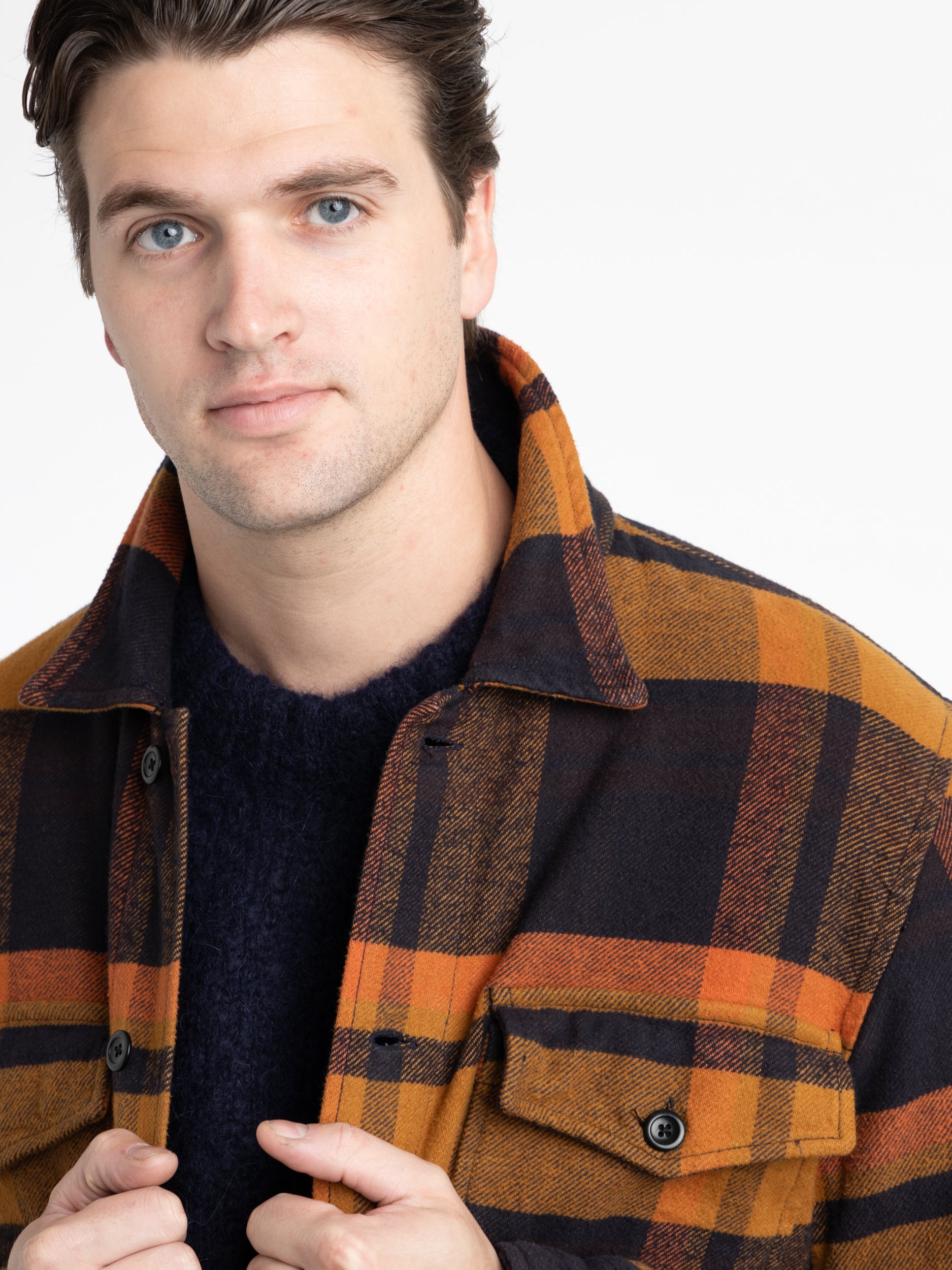 Navy Check Julian Overshirt – The Helm Clothing