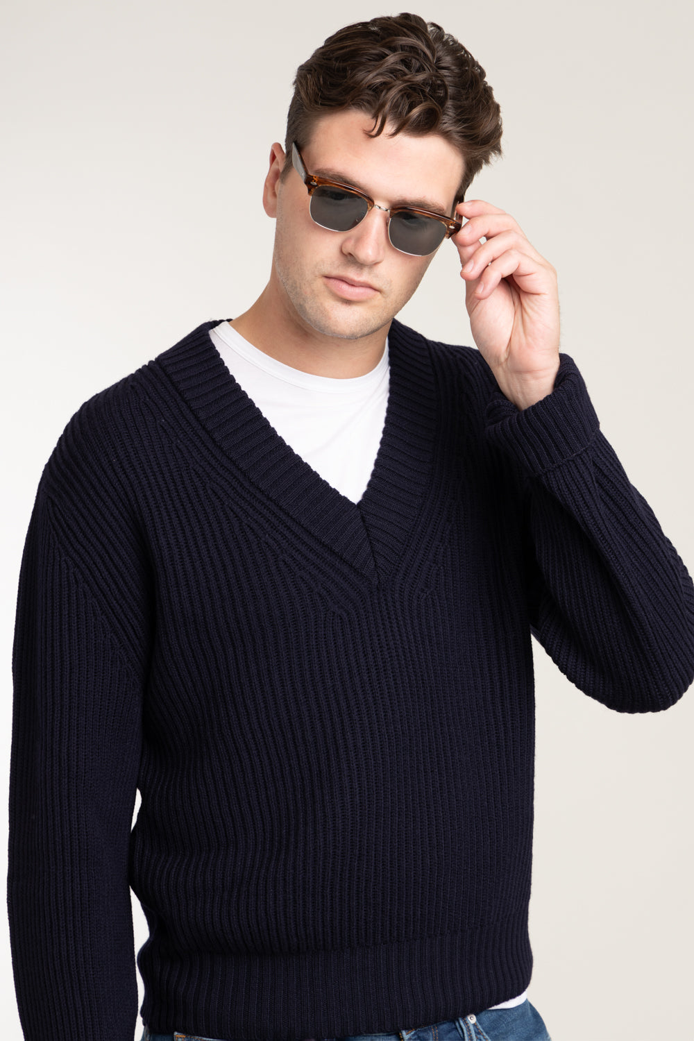 Wool Chunky V-Neck Sweater – The Helm Clothing