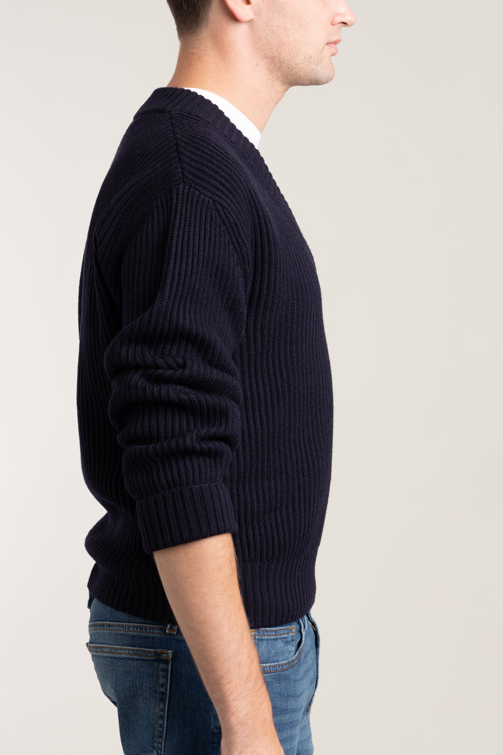 Wool Chunky V-Neck Sweater – The Helm Clothing