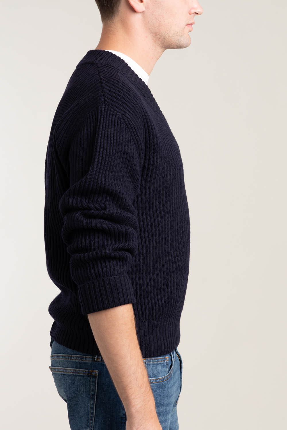 Wool Chunky V-Neck Sweater