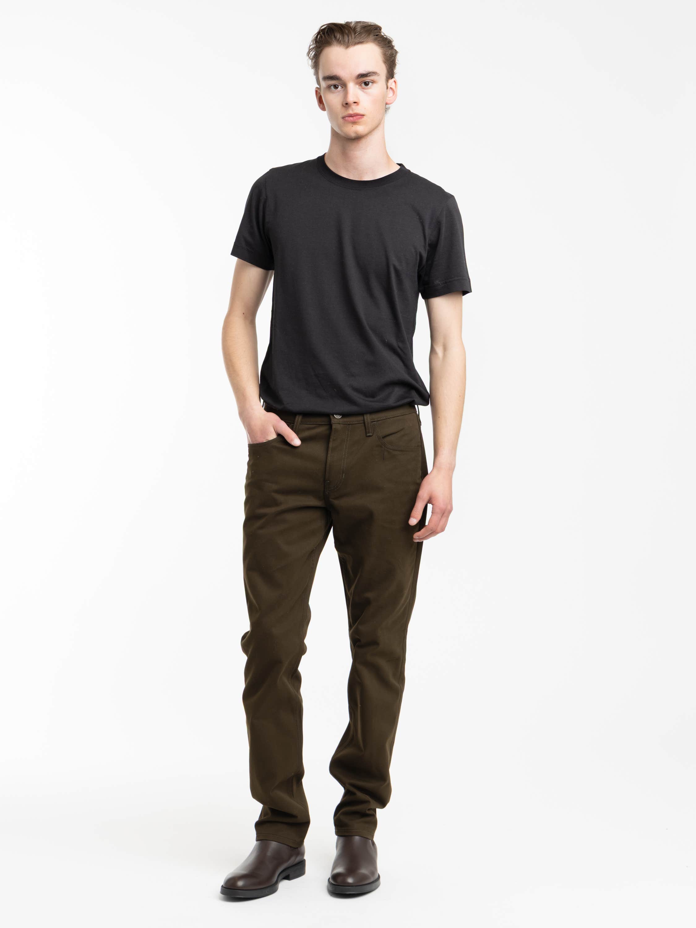 Olive Twill Macneil Slim Straight Pant
