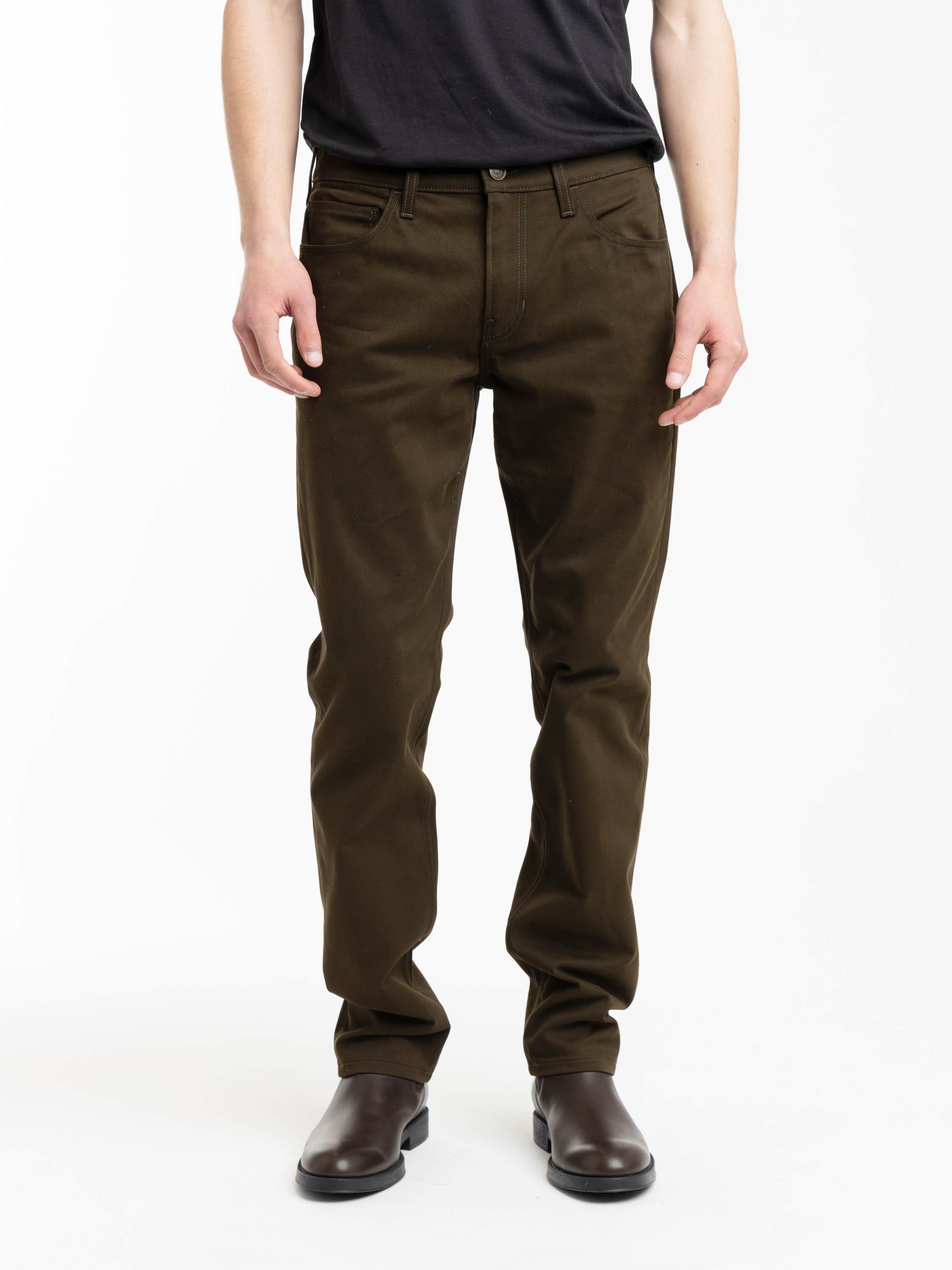 Olive Twill Macneil Slim Straight Pant