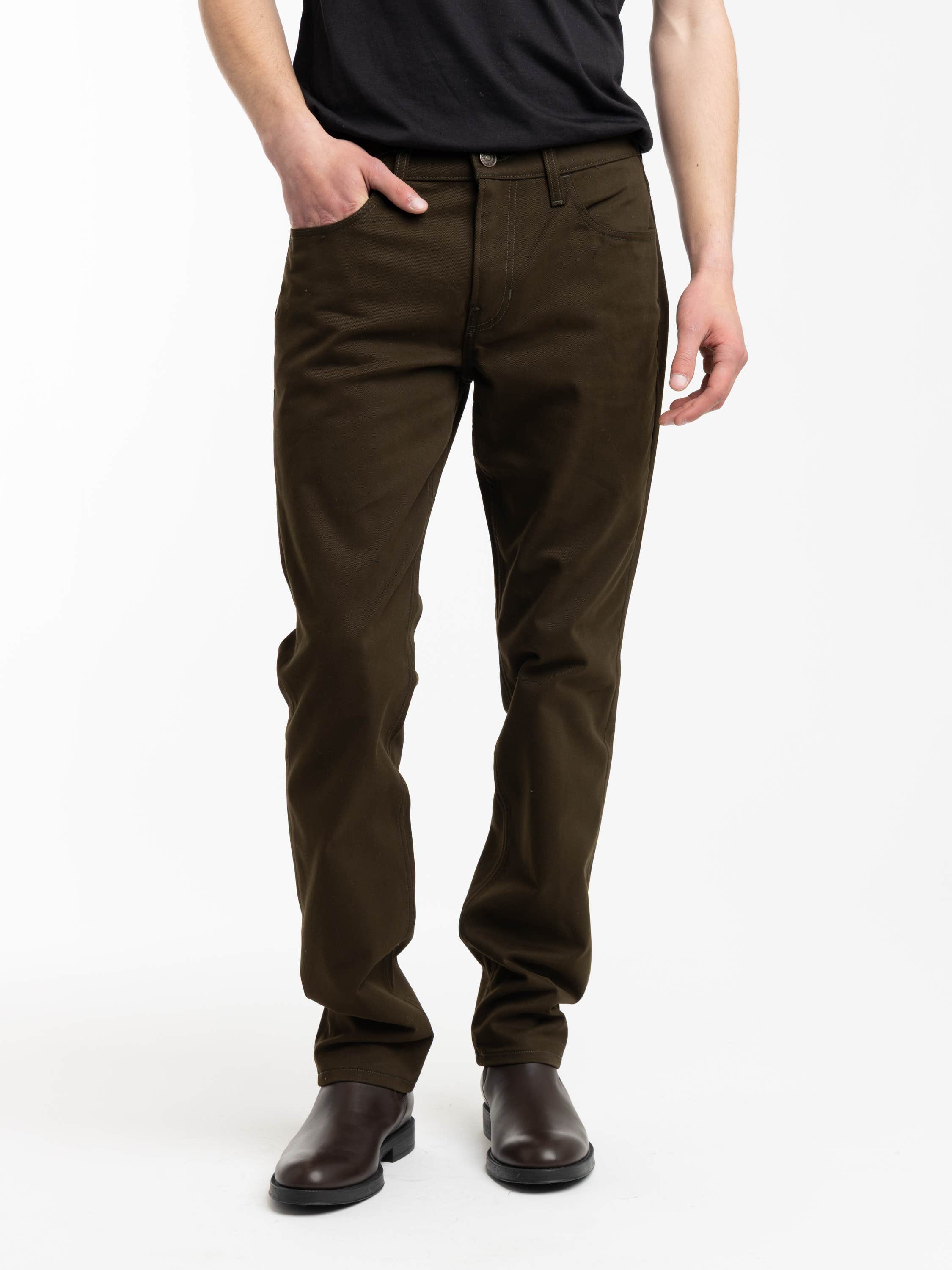 Olive Twill Macneil Slim Straight Pant