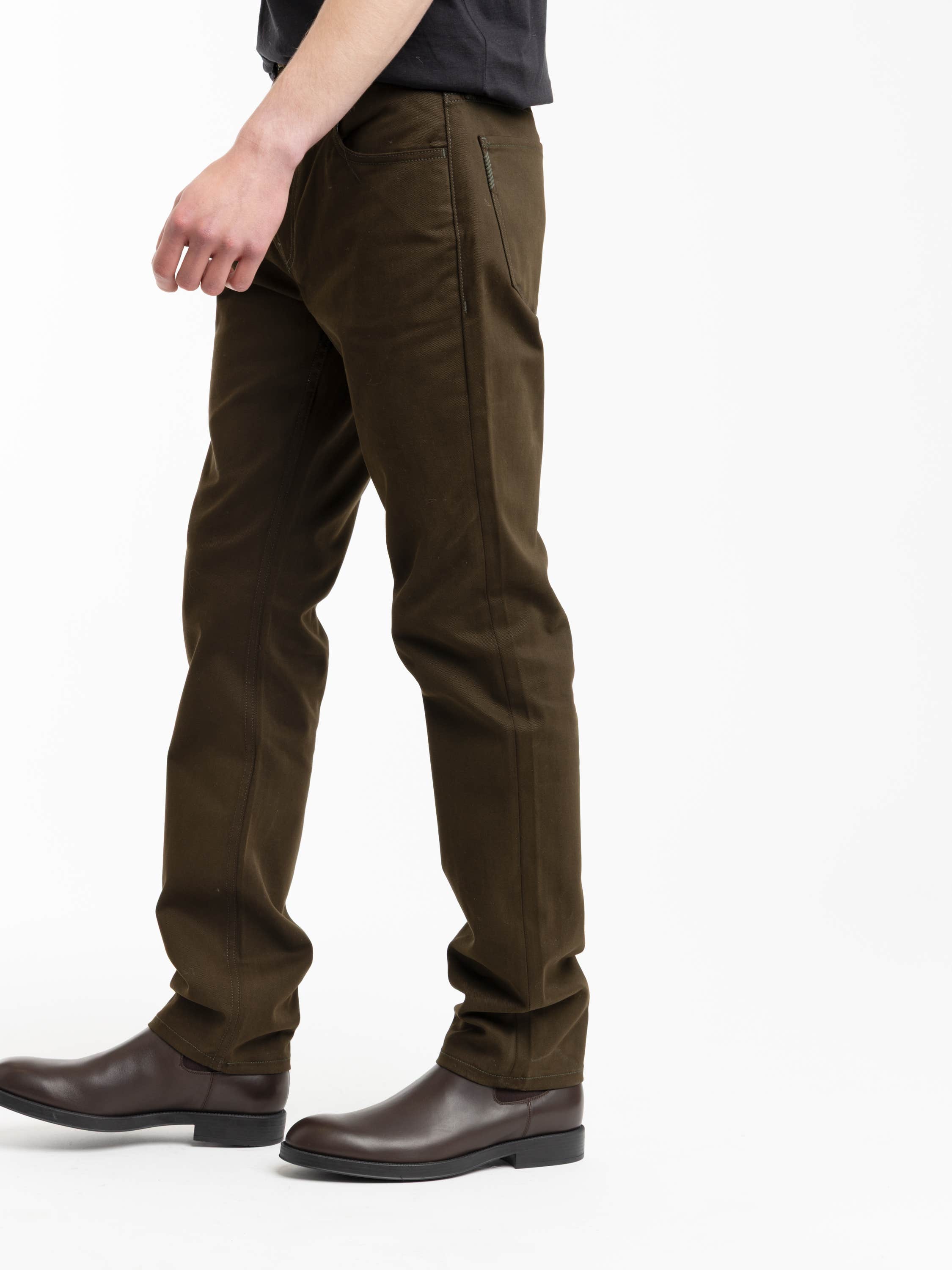 Olive Twill Macneil Slim Straight Pant