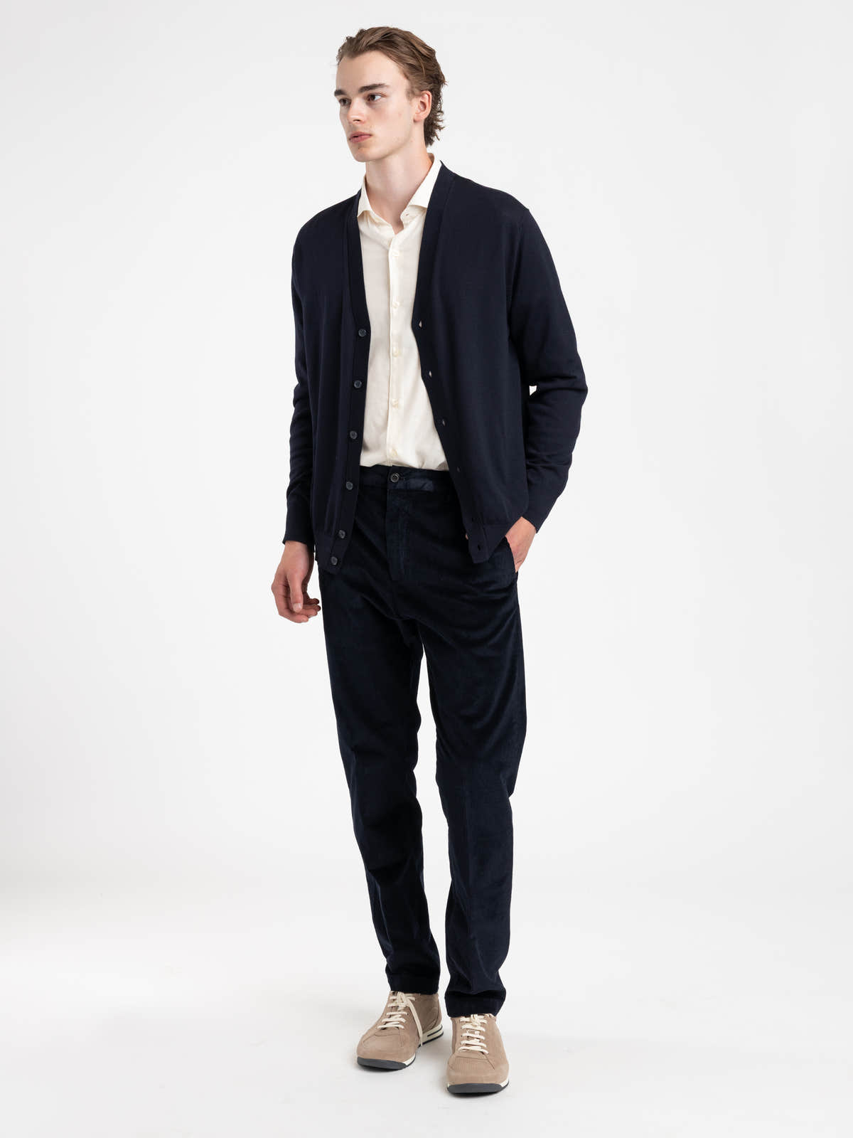 Navy Wool Cardigan