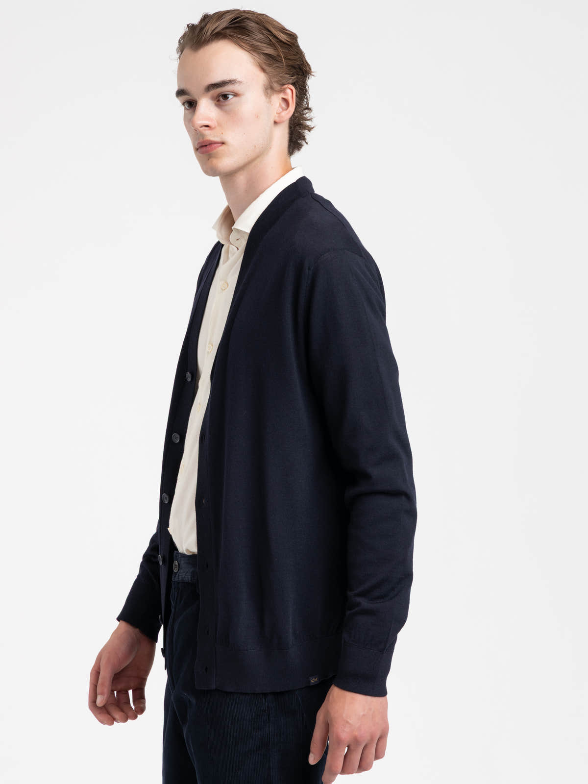 Navy Wool Cardigan