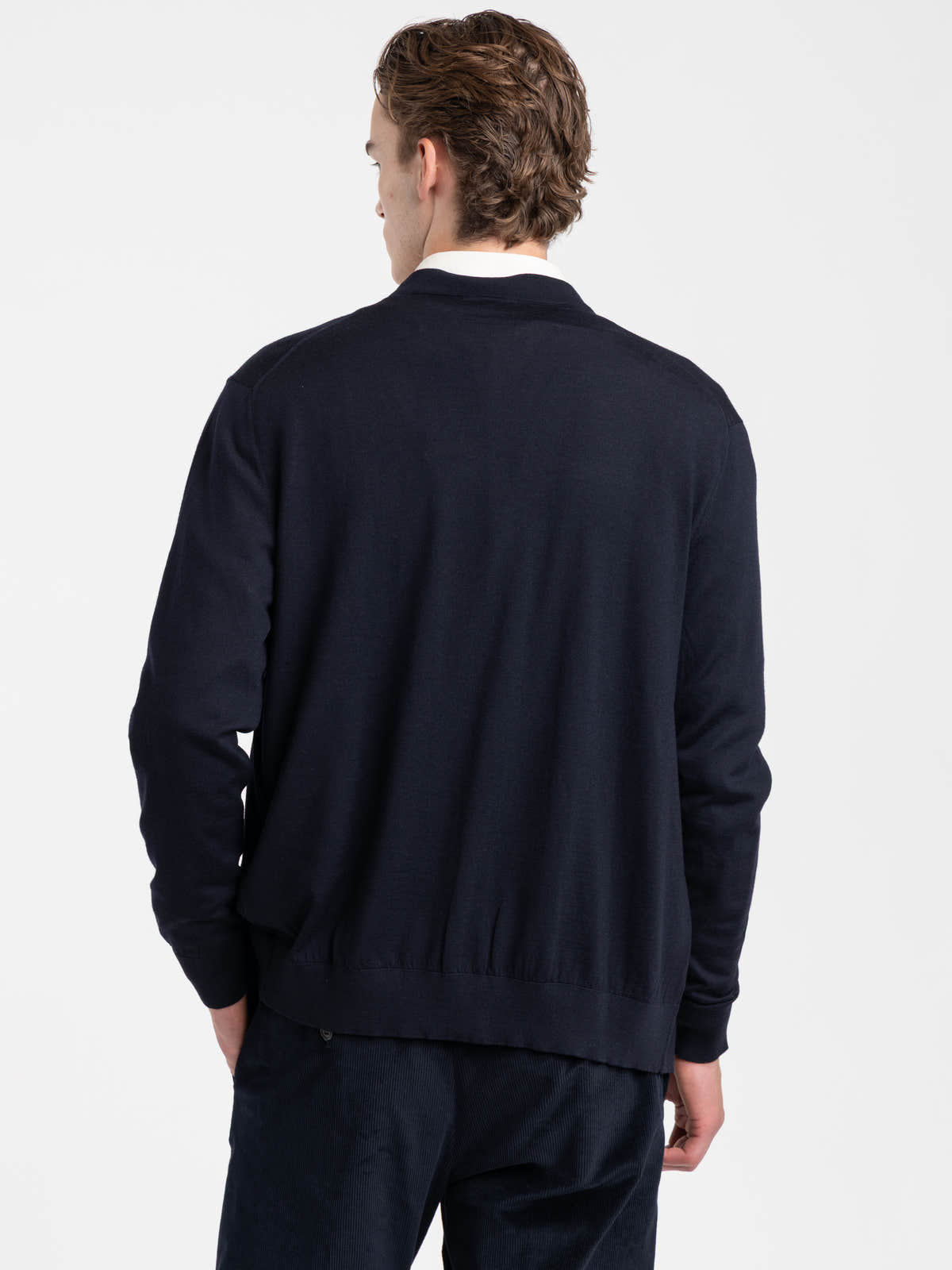 Navy Wool Cardigan