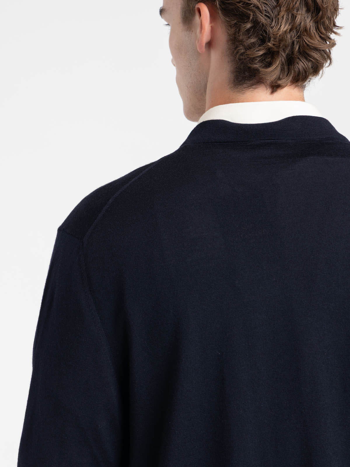Navy Wool Cardigan
