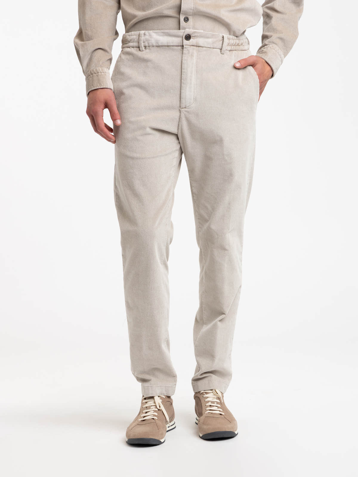 Beige Corduroy Chino Pants