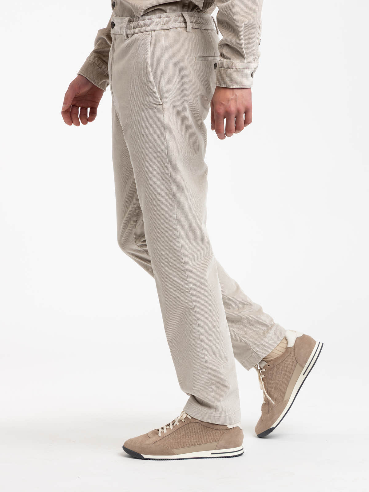 Beige Corduroy Chino Pants