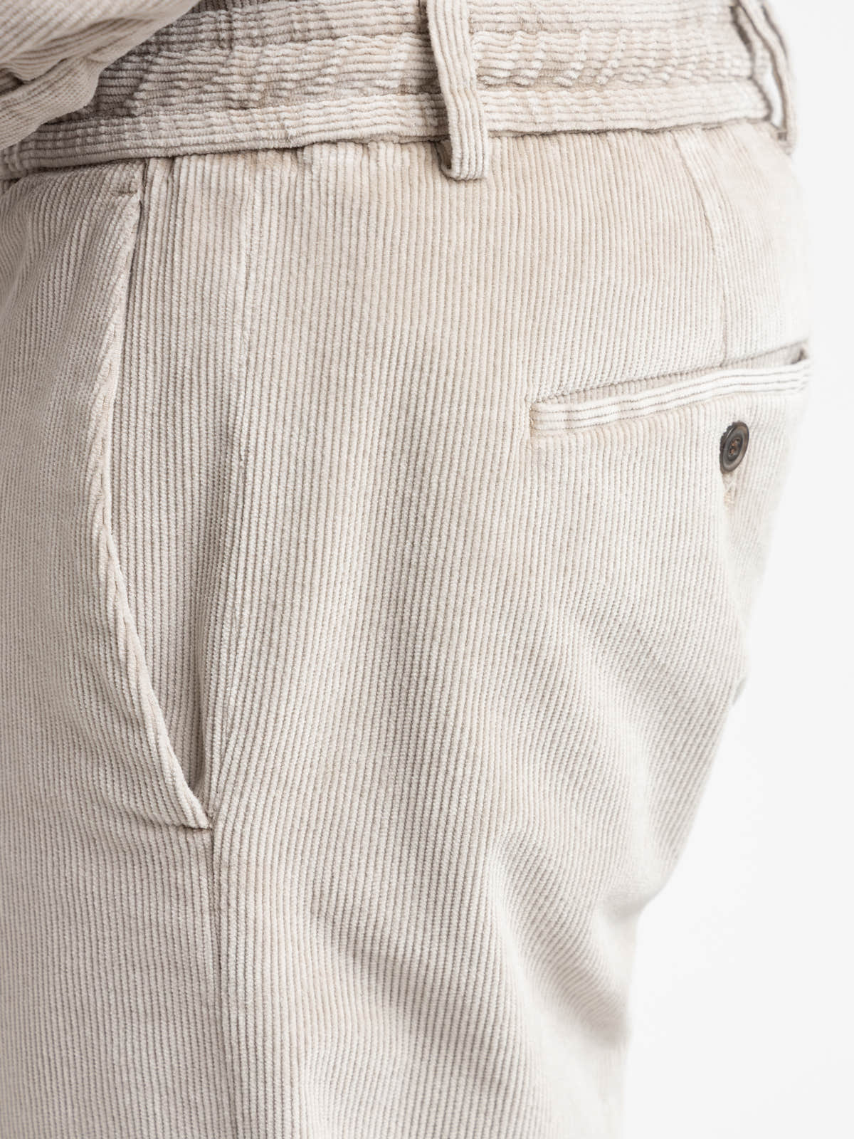 Beige Corduroy Chino Pants