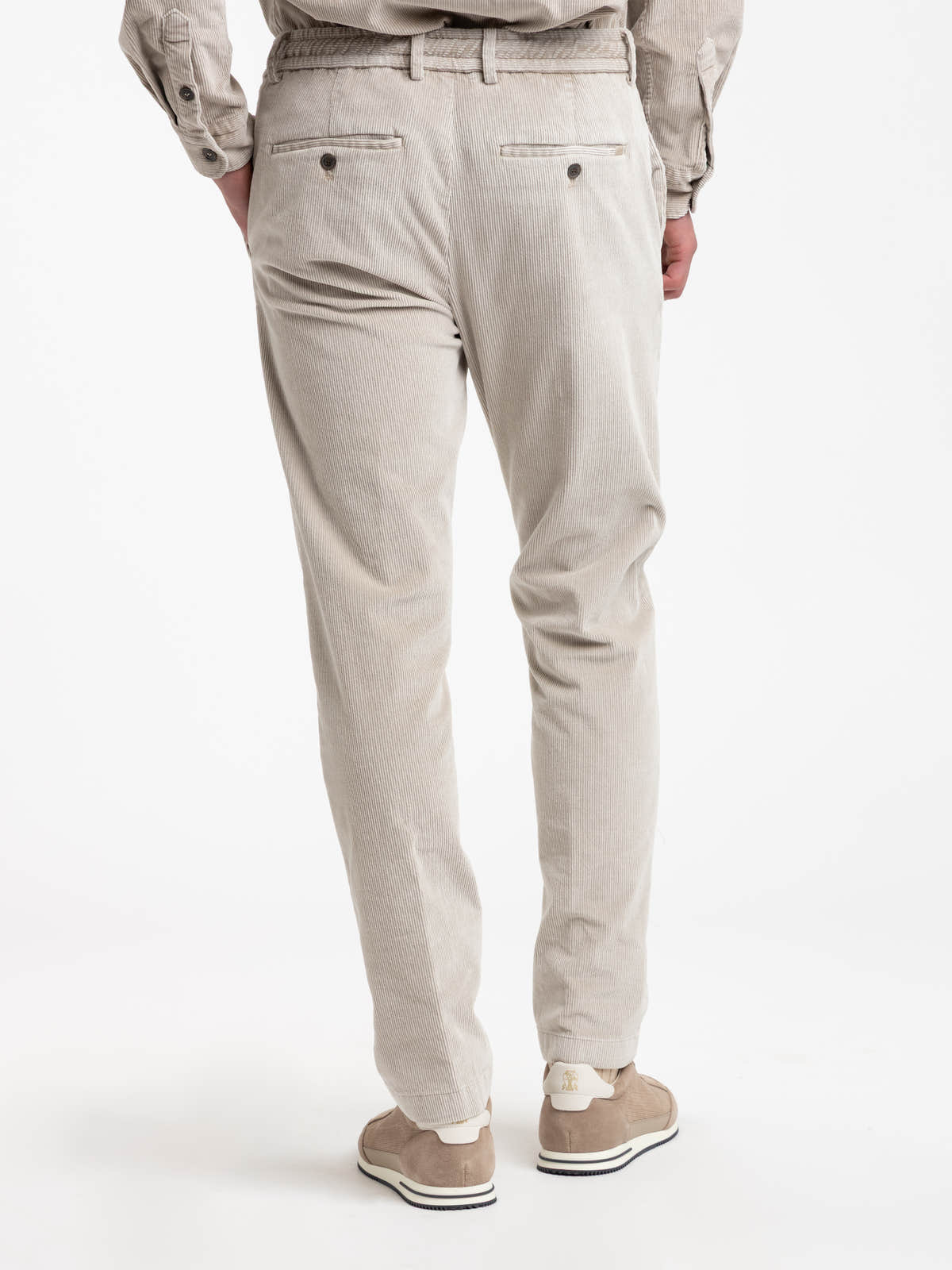Beige Corduroy Chino Pants