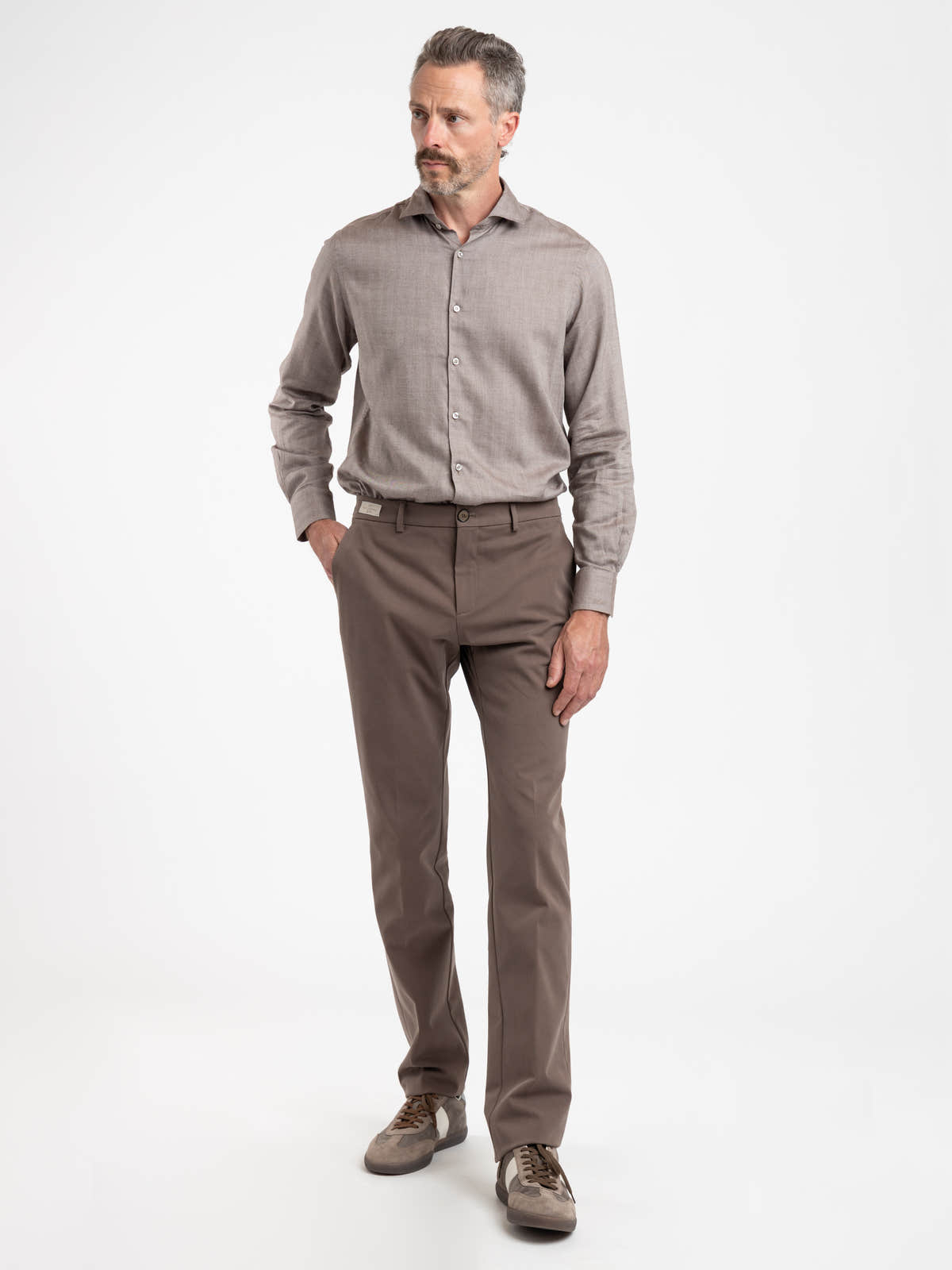 Brown Cotton-Lyocell Shirt