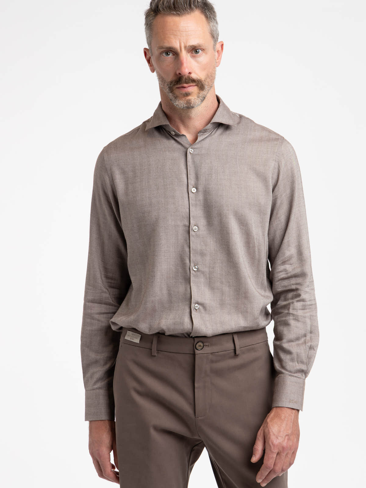 Brown Cotton-Lyocell Shirt