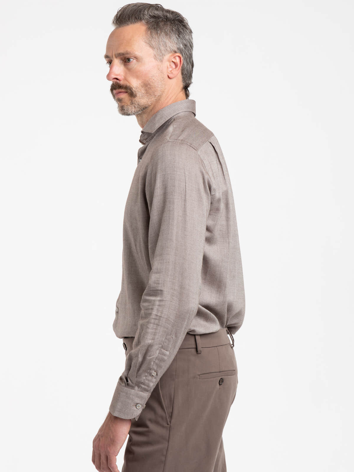 Brown Cotton-Lyocell Shirt