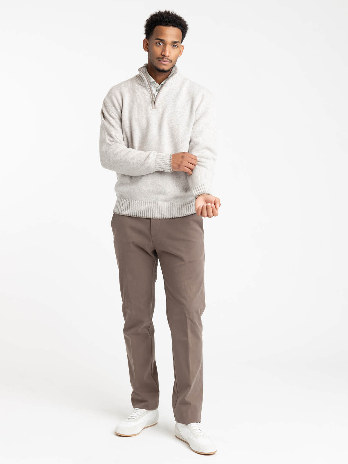 Brown Modal-Blend Chino Trousers