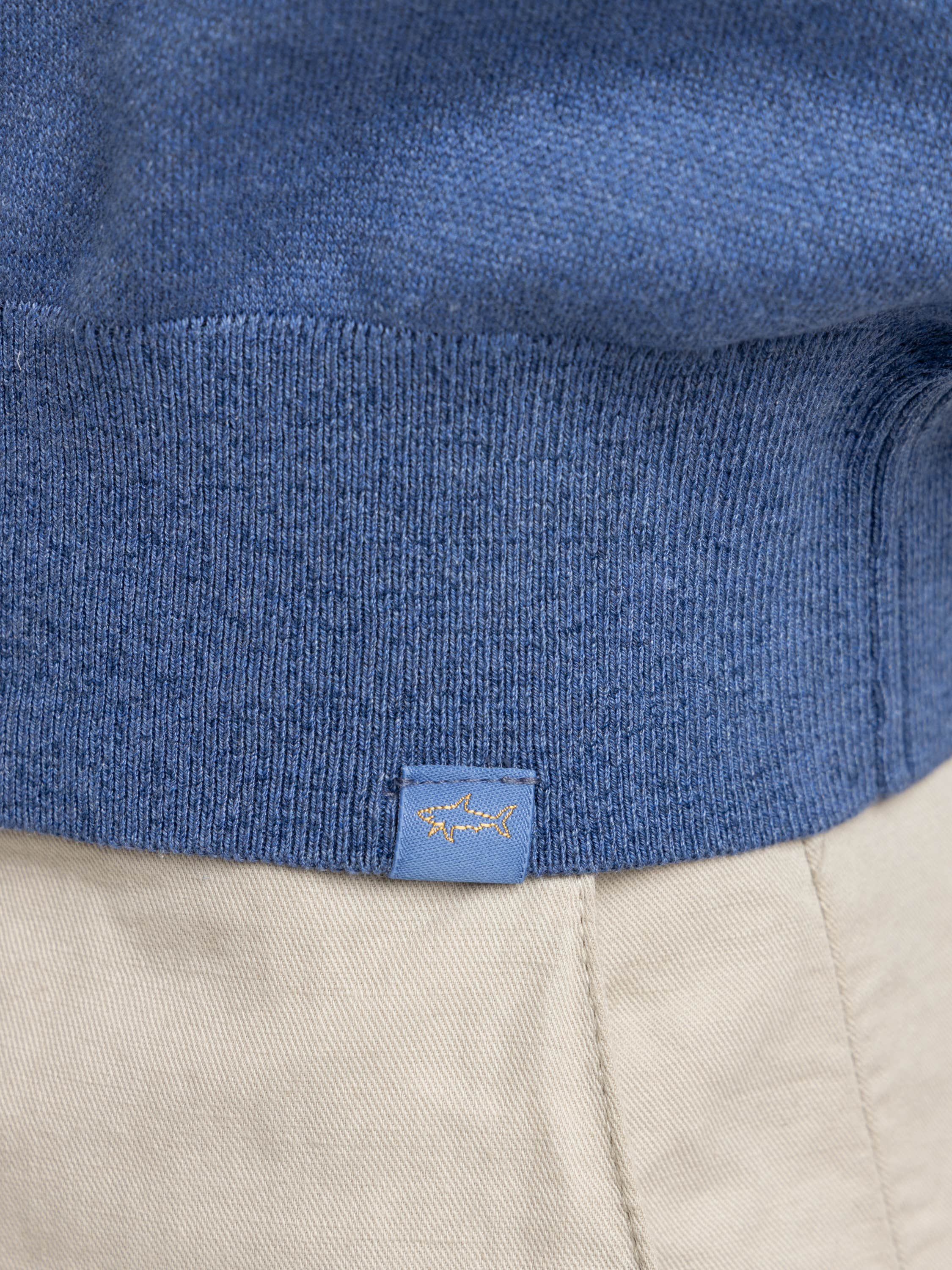 Colony Blue Half‑zip Cotton and Silk Sweater