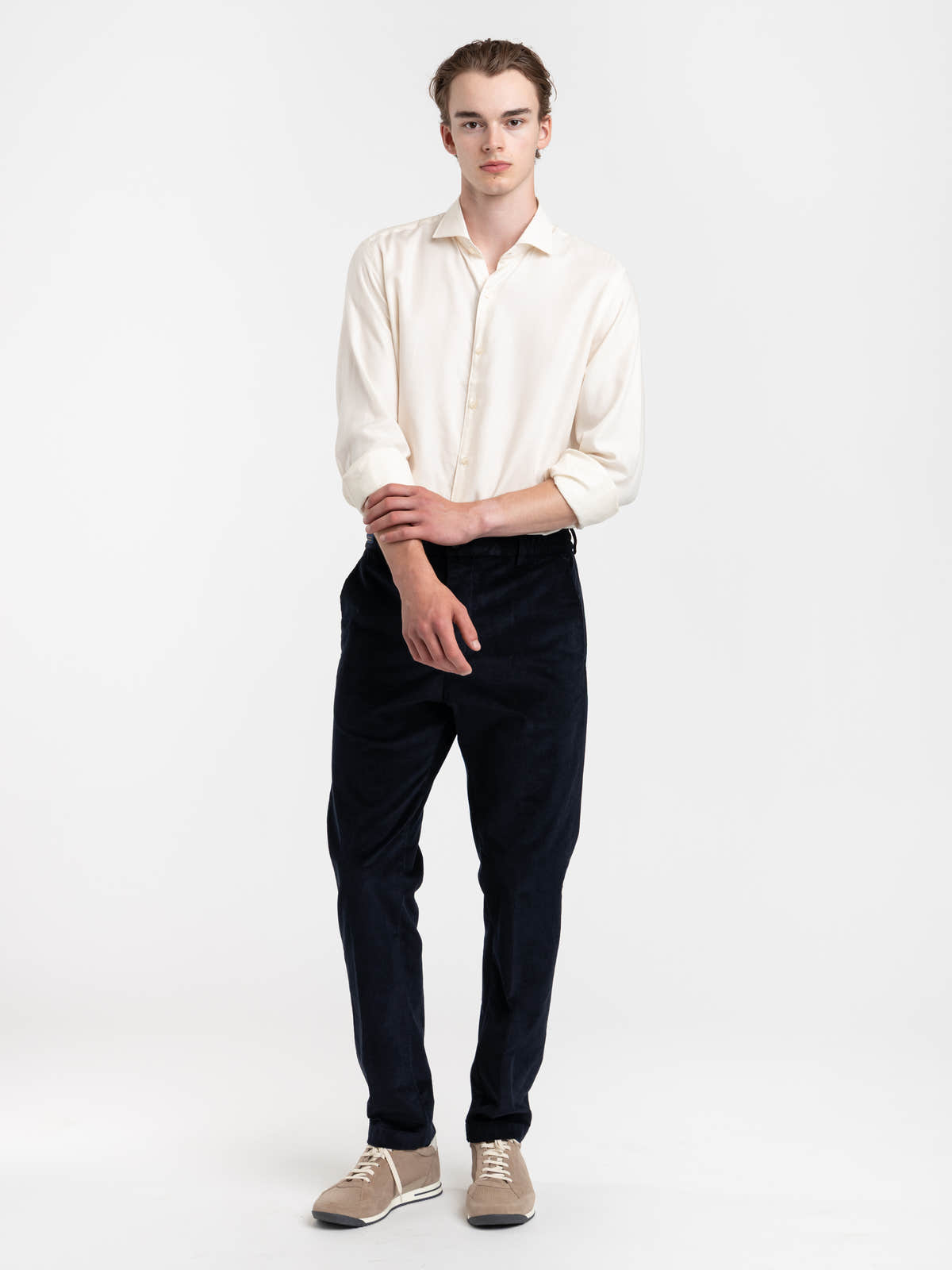 Cream Cotton-Lyocell Shirt