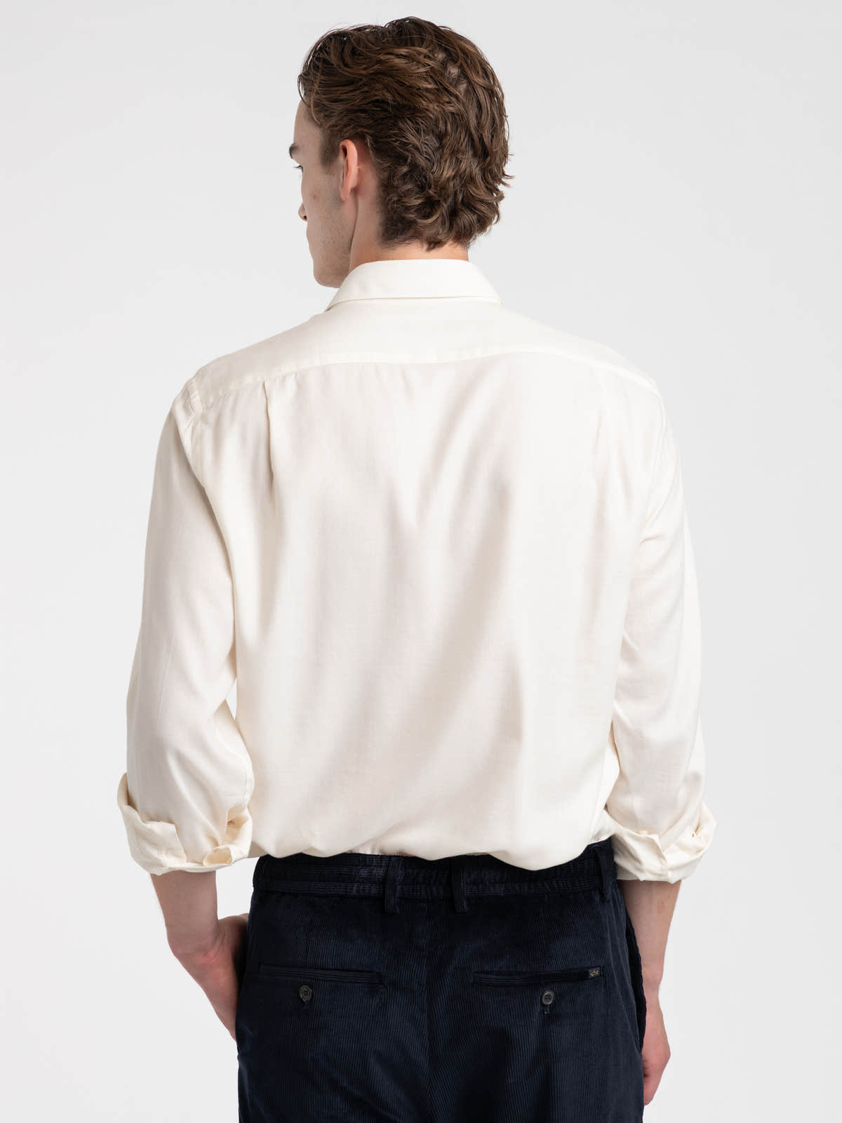 Cream Cotton-Lyocell Shirt