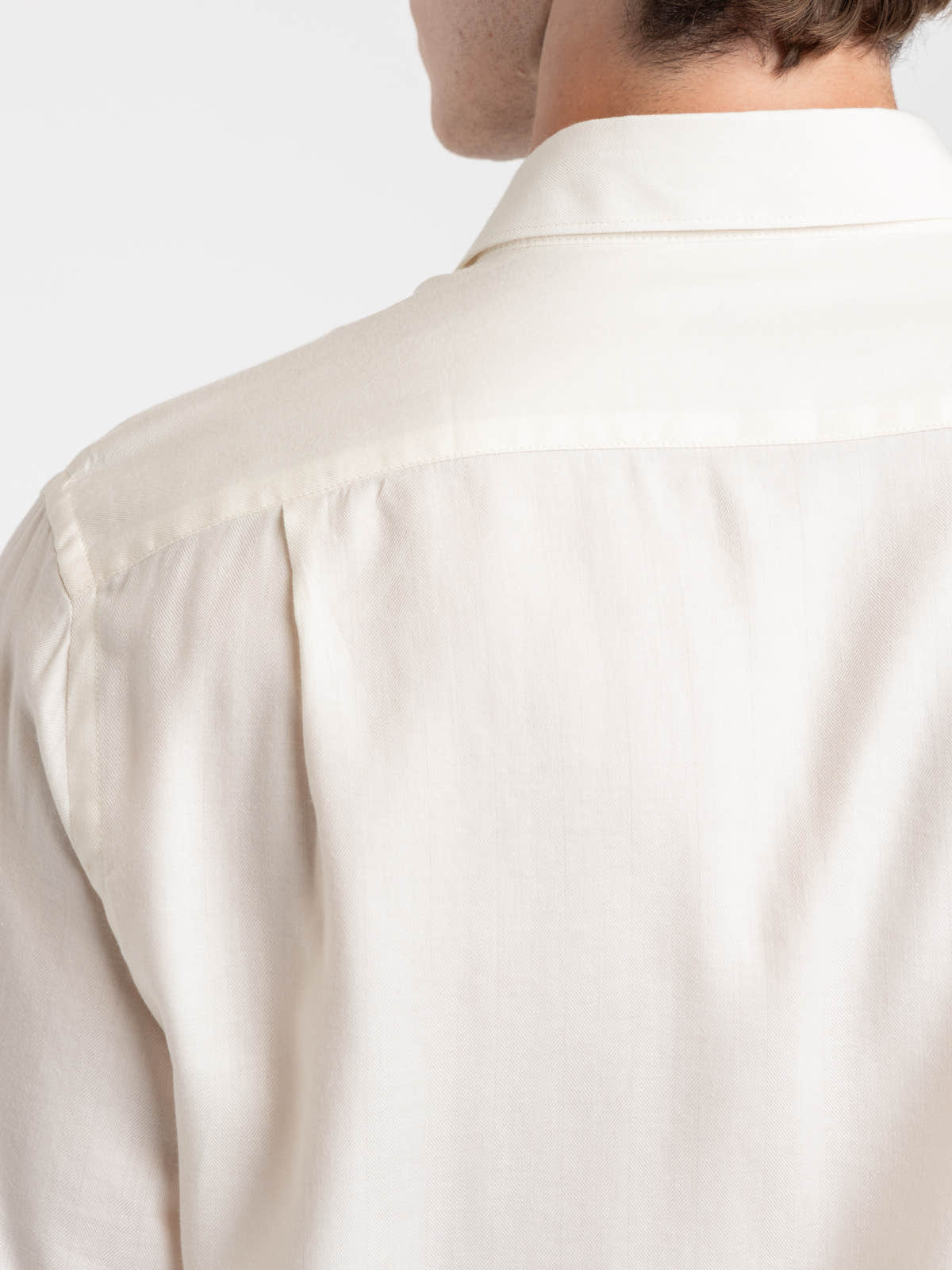 Cream Cotton-Lyocell Shirt
