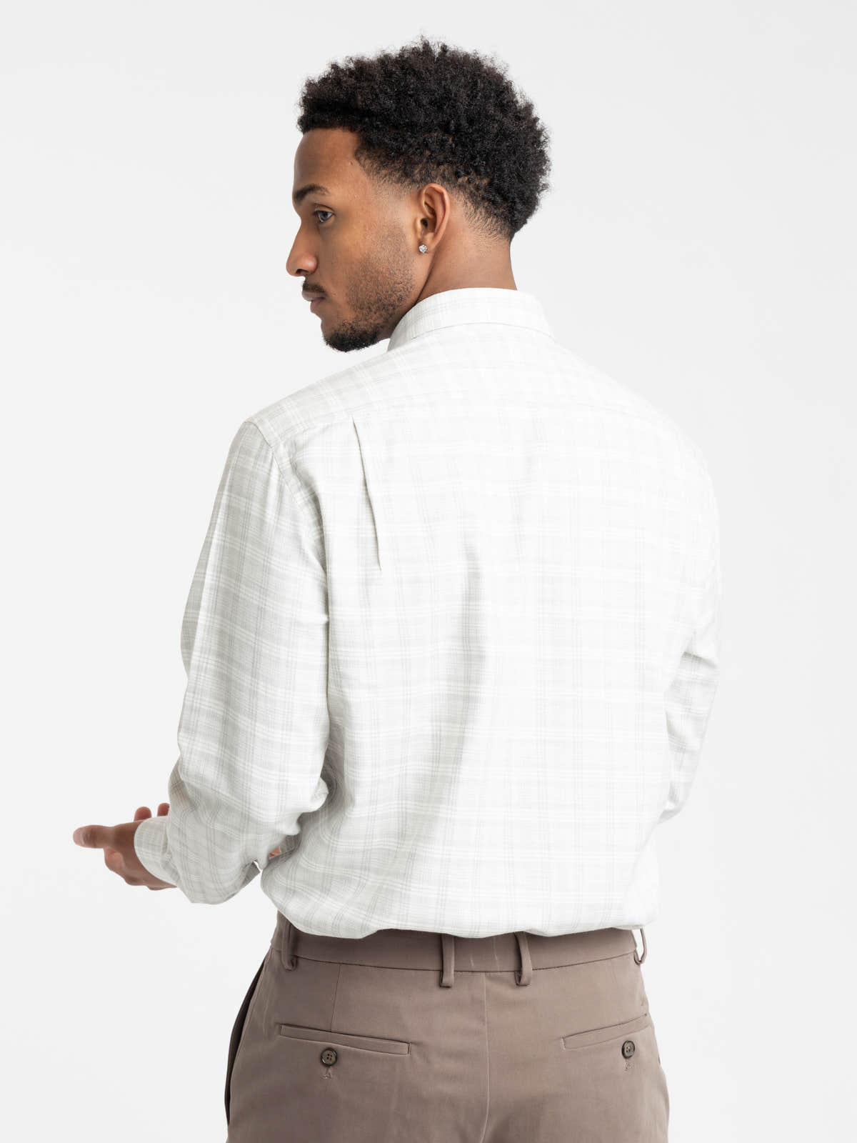 Grey Checked Cotton and Cashmere Shirt