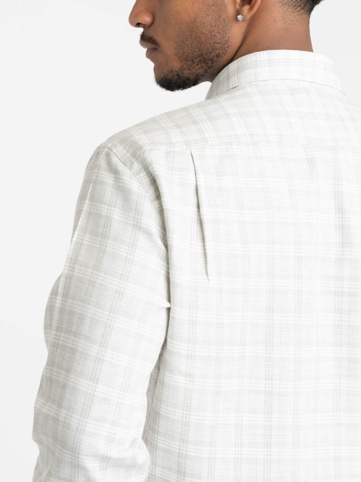 Grey Checked Cotton and Cashmere Shirt