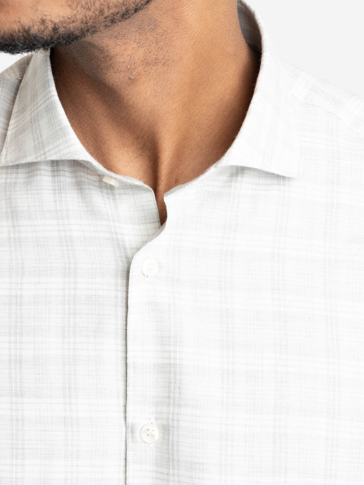 Grey Checked Cotton and Cashmere Shirt