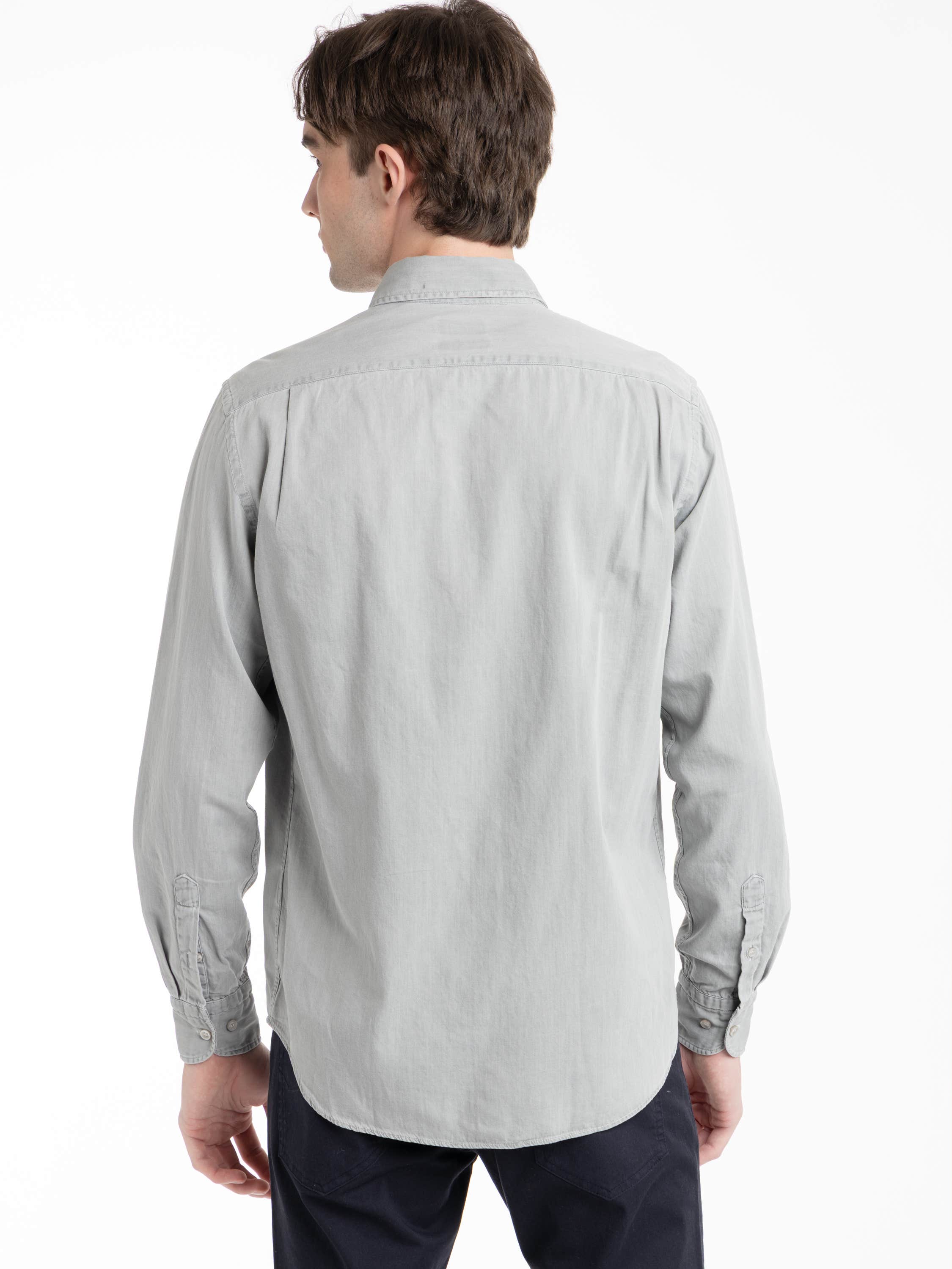 Grey Giza Cotton X-Soft Denim Shirt