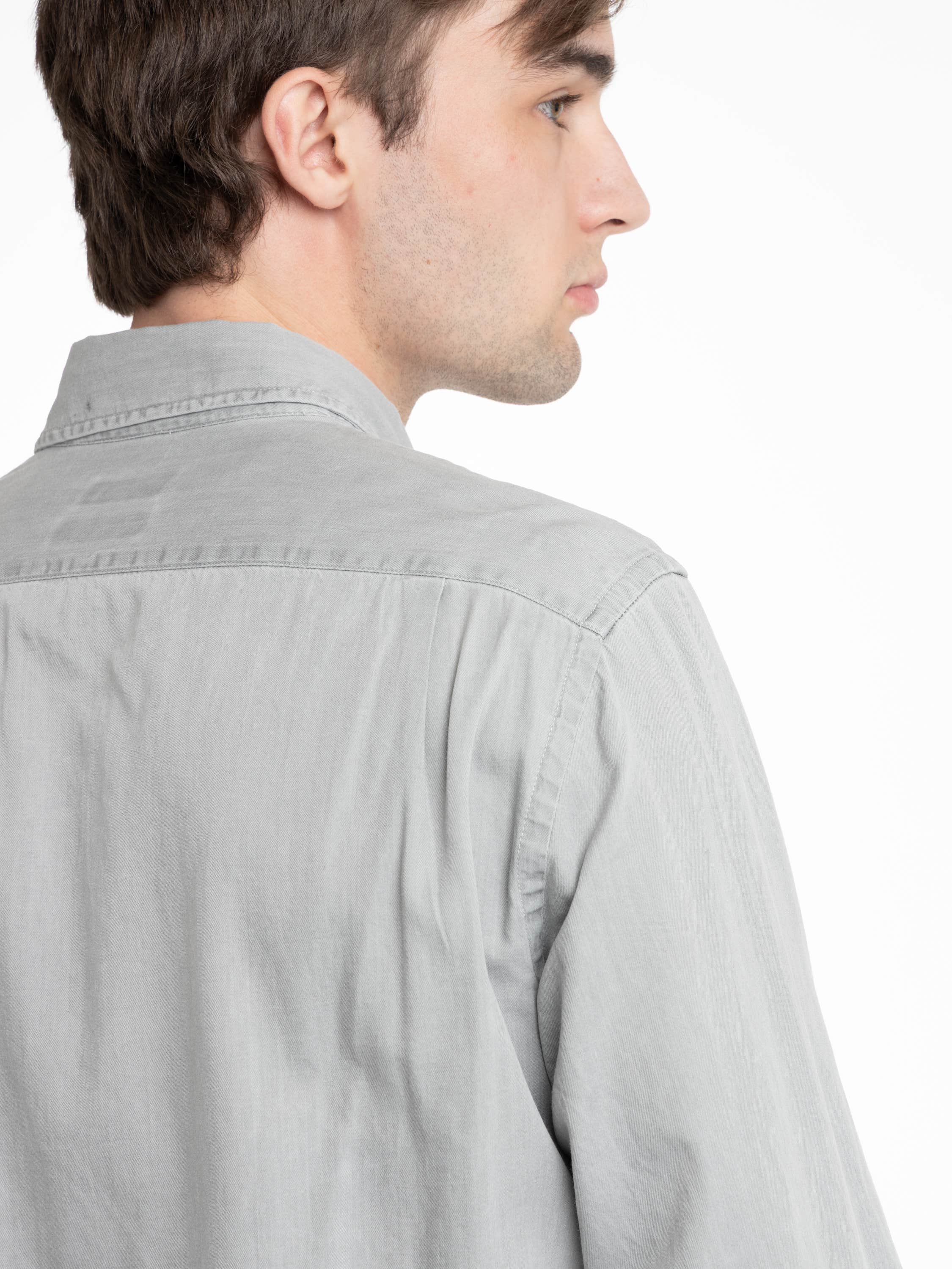 Grey Giza Cotton X-Soft Denim Shirt