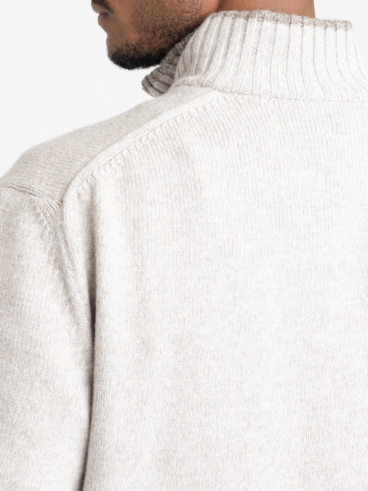 Grey Wool and Cashmere Half-Zip Sweater