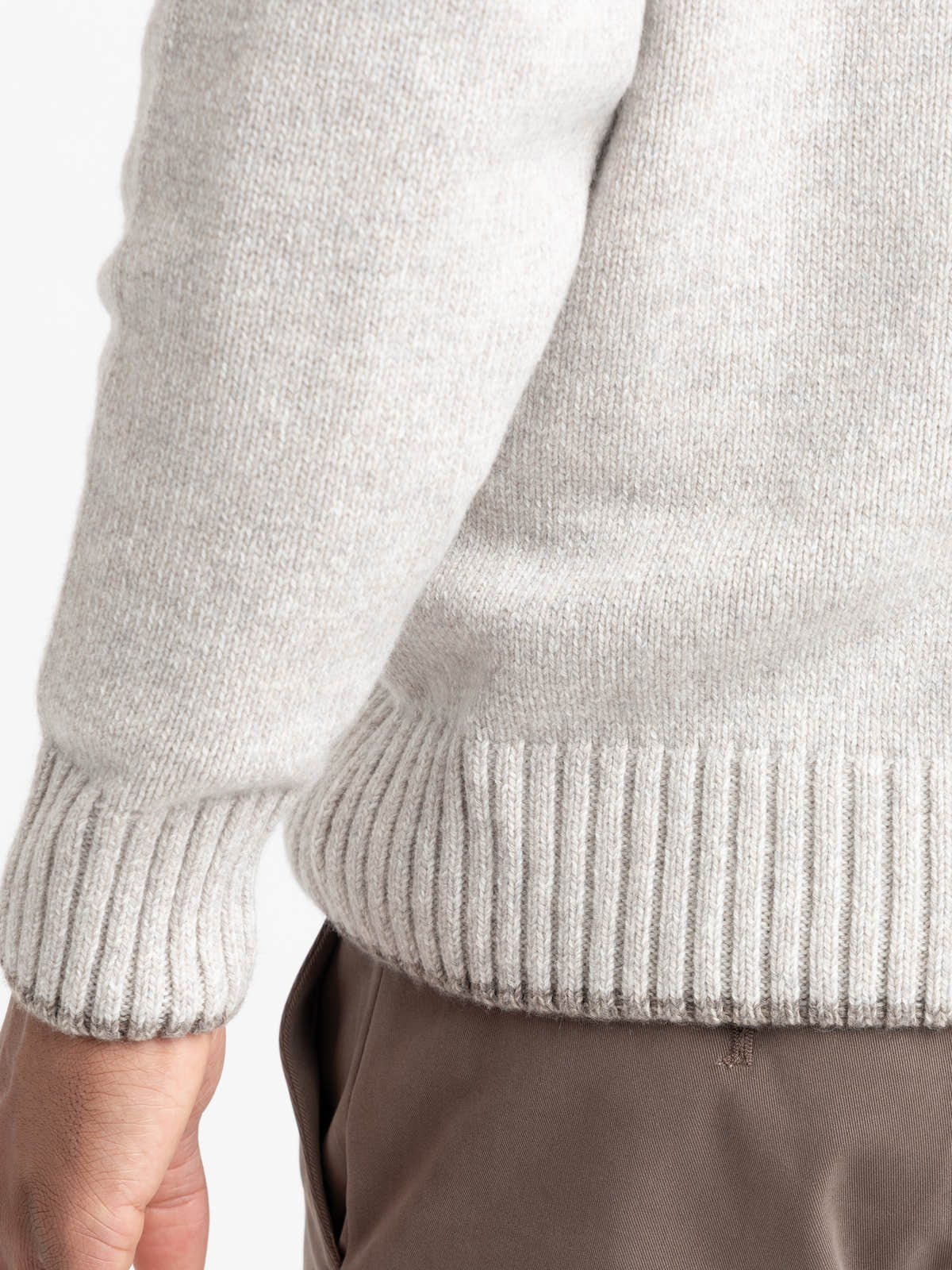 Grey Wool and Cashmere Half-Zip Sweater