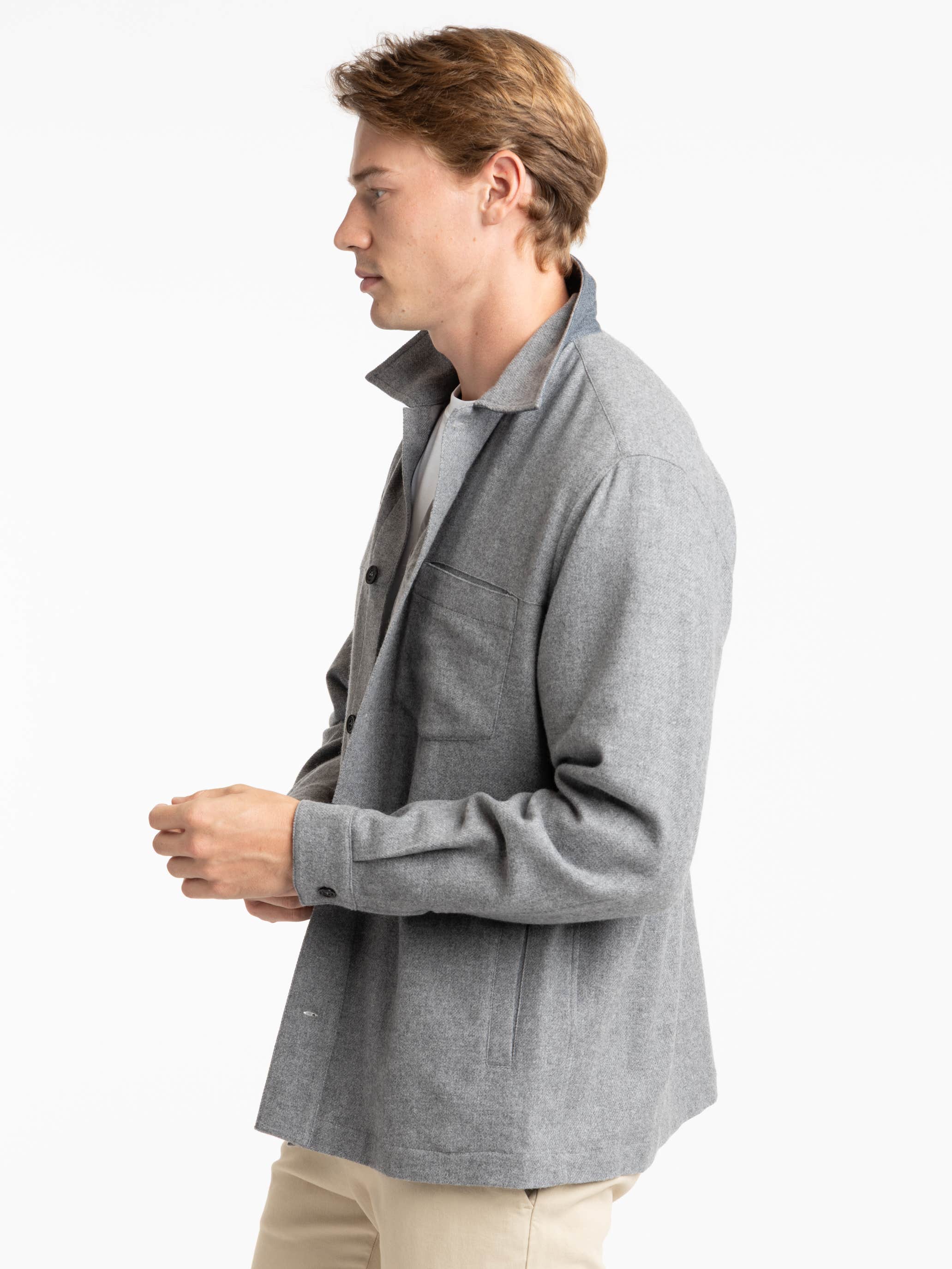 Grey Wool and Cashmere Overshirt