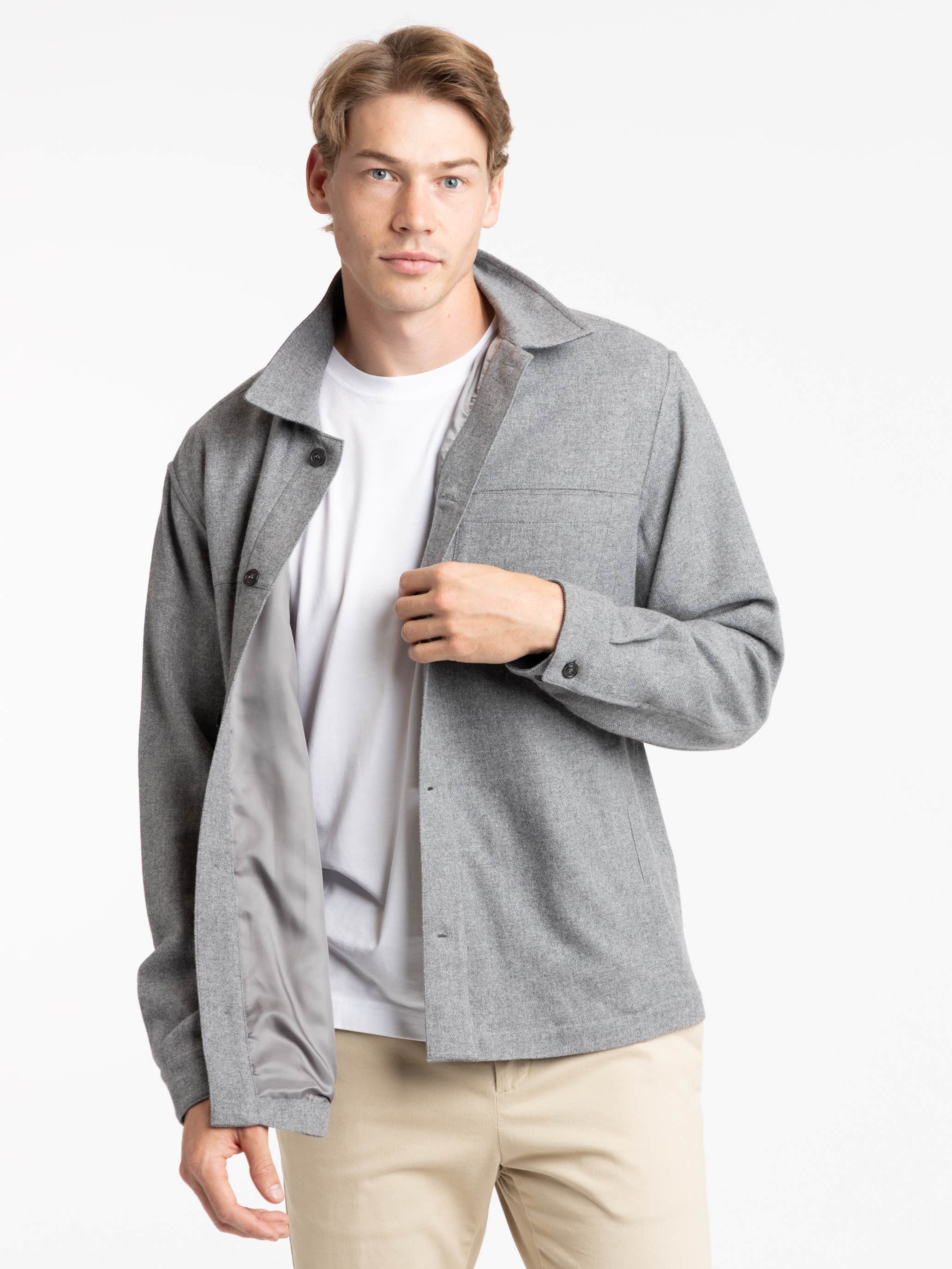 Grey Wool and Cashmere Overshirt